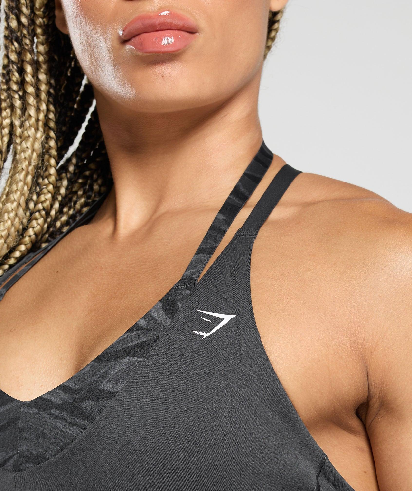 Gymshark Power x T Back Sports Bra - Asphalt Grey/Onyx Grey Female Product Image
