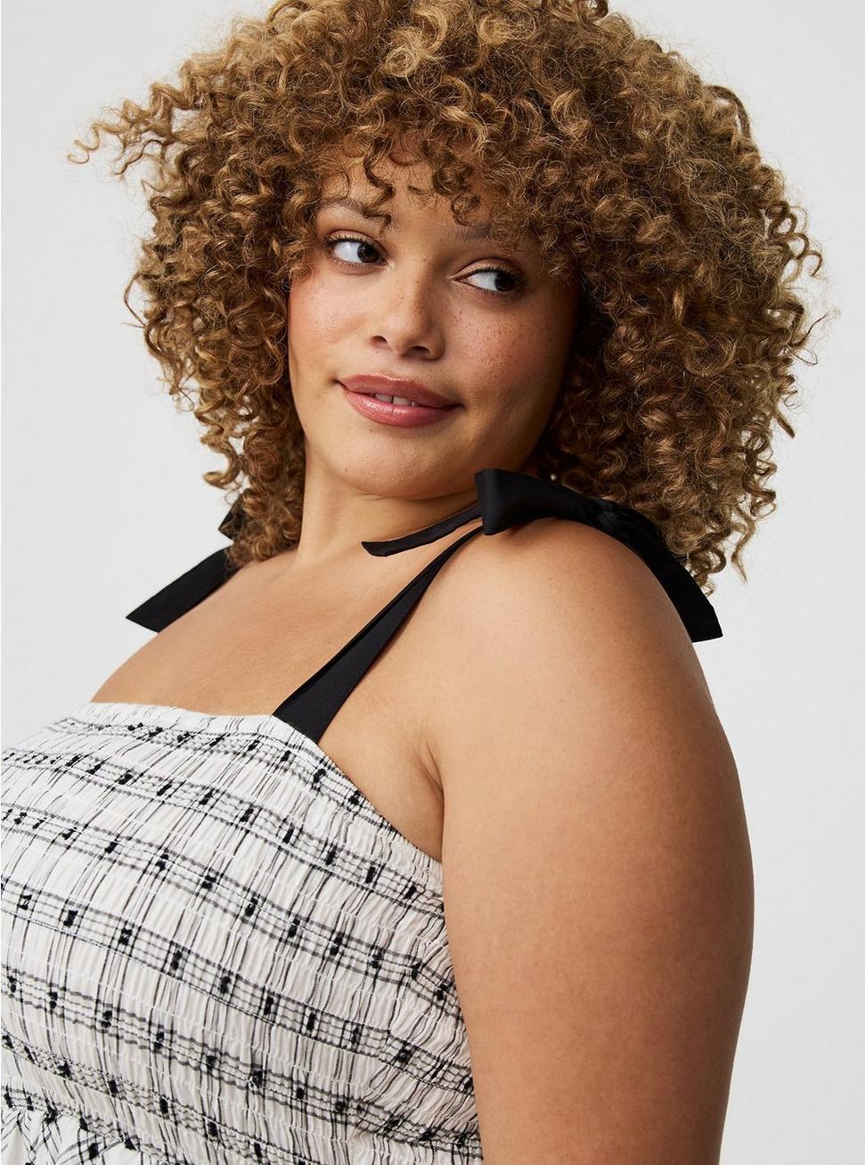 Tea-Length Smocked Bodice Dress Product Image