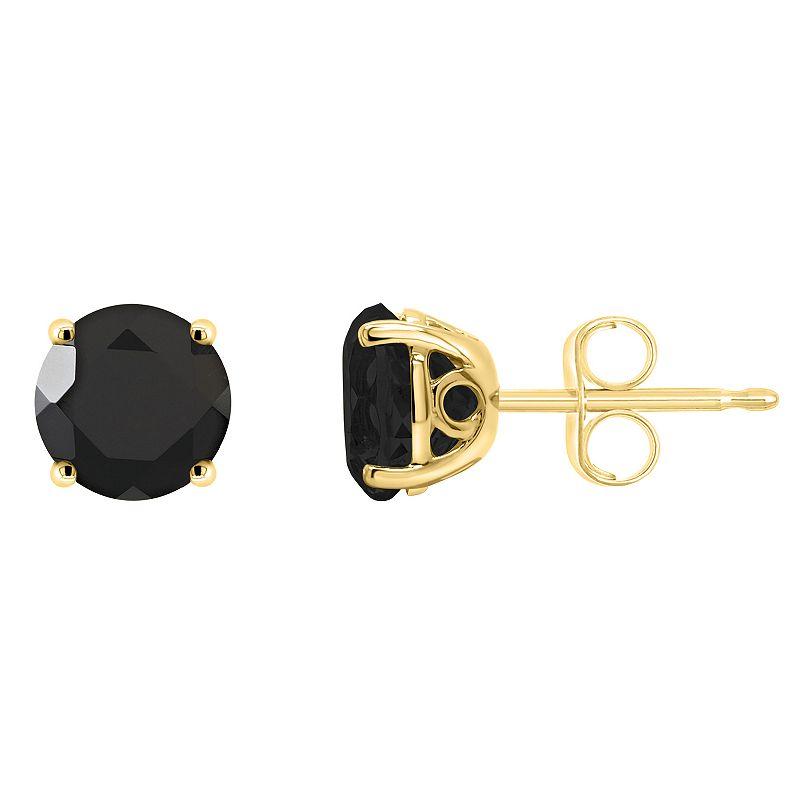 Alyson Layne 14k Gold Round Black Onyx Stud Earrings, Women's Product Image