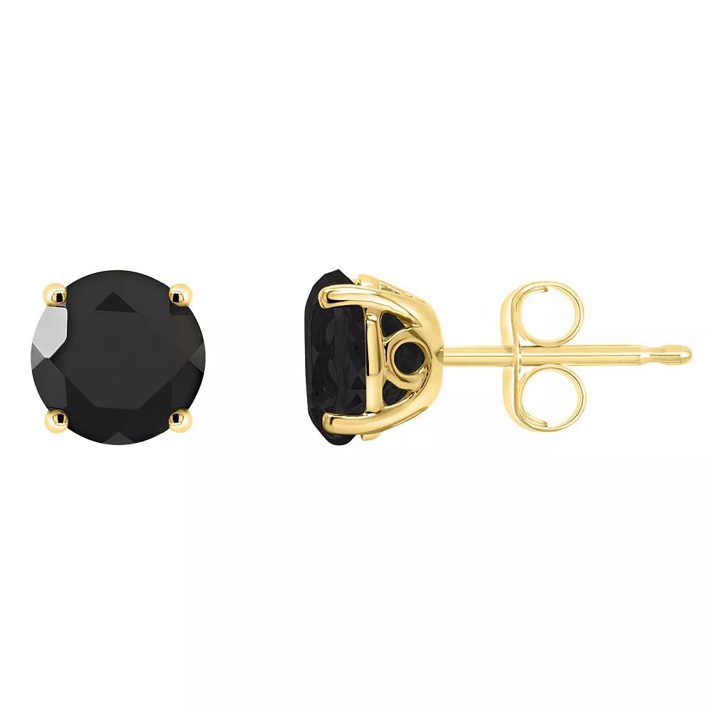 Alyson Layne 14k Gold Round Black Onyx Stud Earrings, Women's Product Image