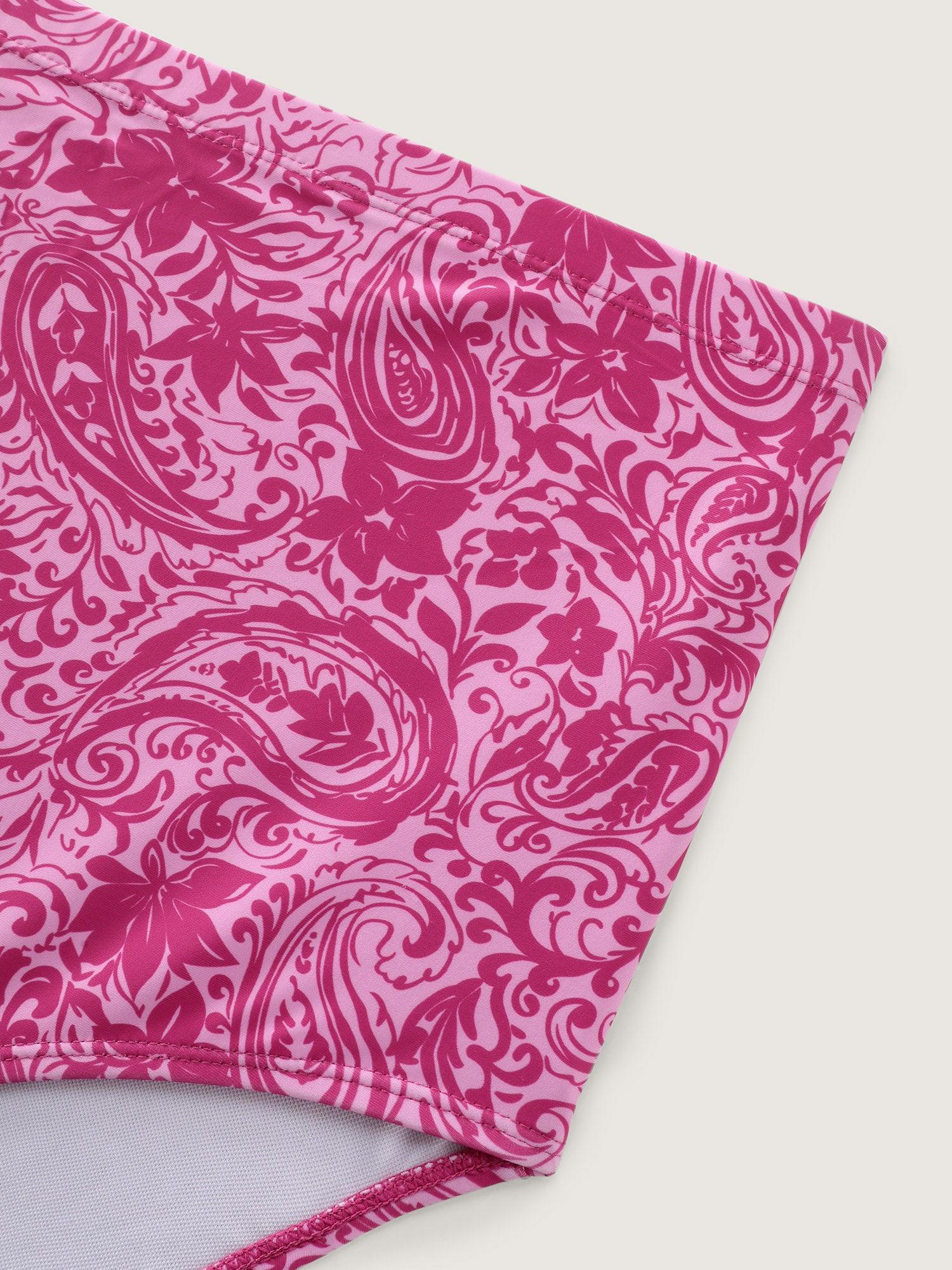 Paisley Print Twist Front Swim Dress Female Product Image