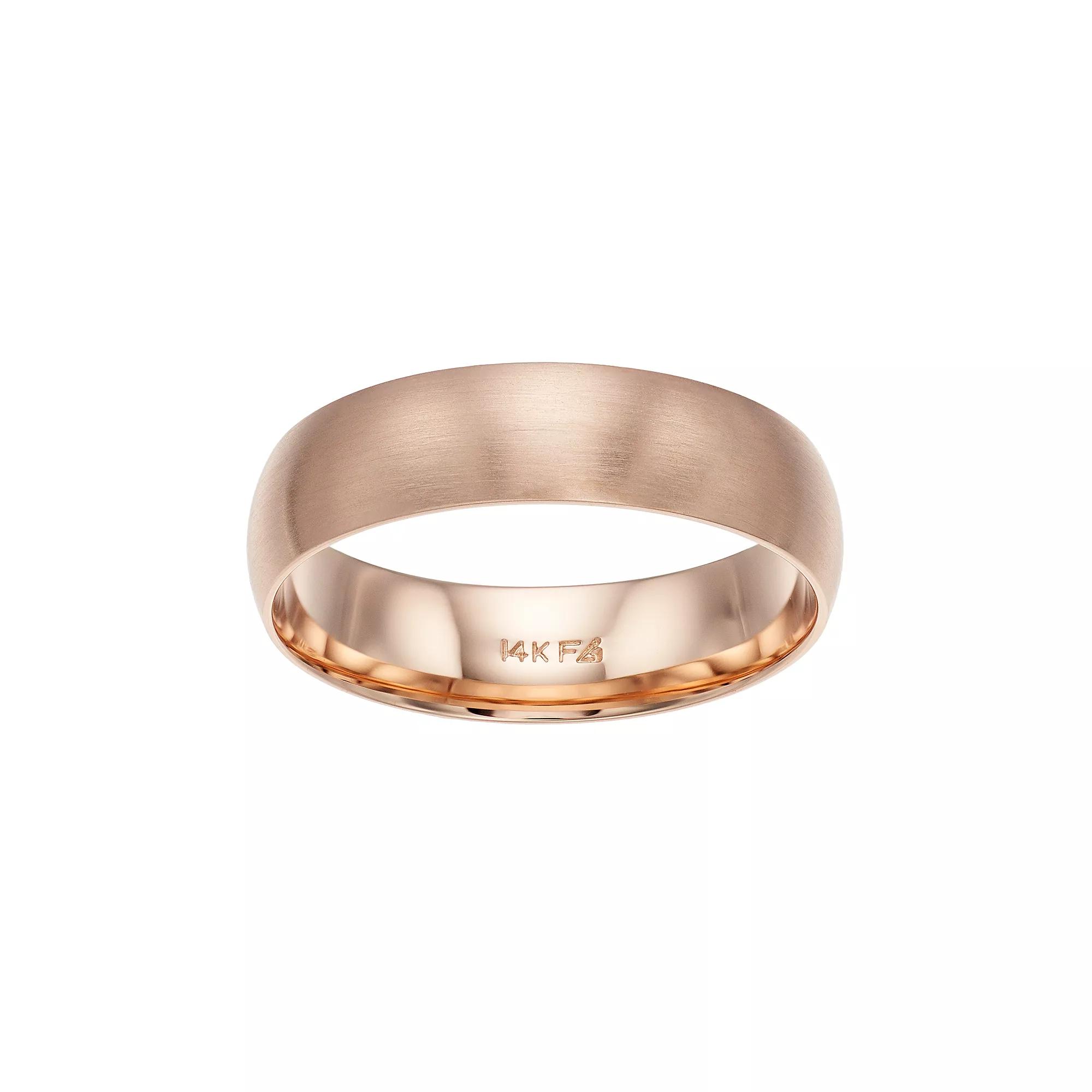 Men's AXL 14k Rose Gold Brushed Wedding Band, Size: 10.50, 14k Rsgold Product Image