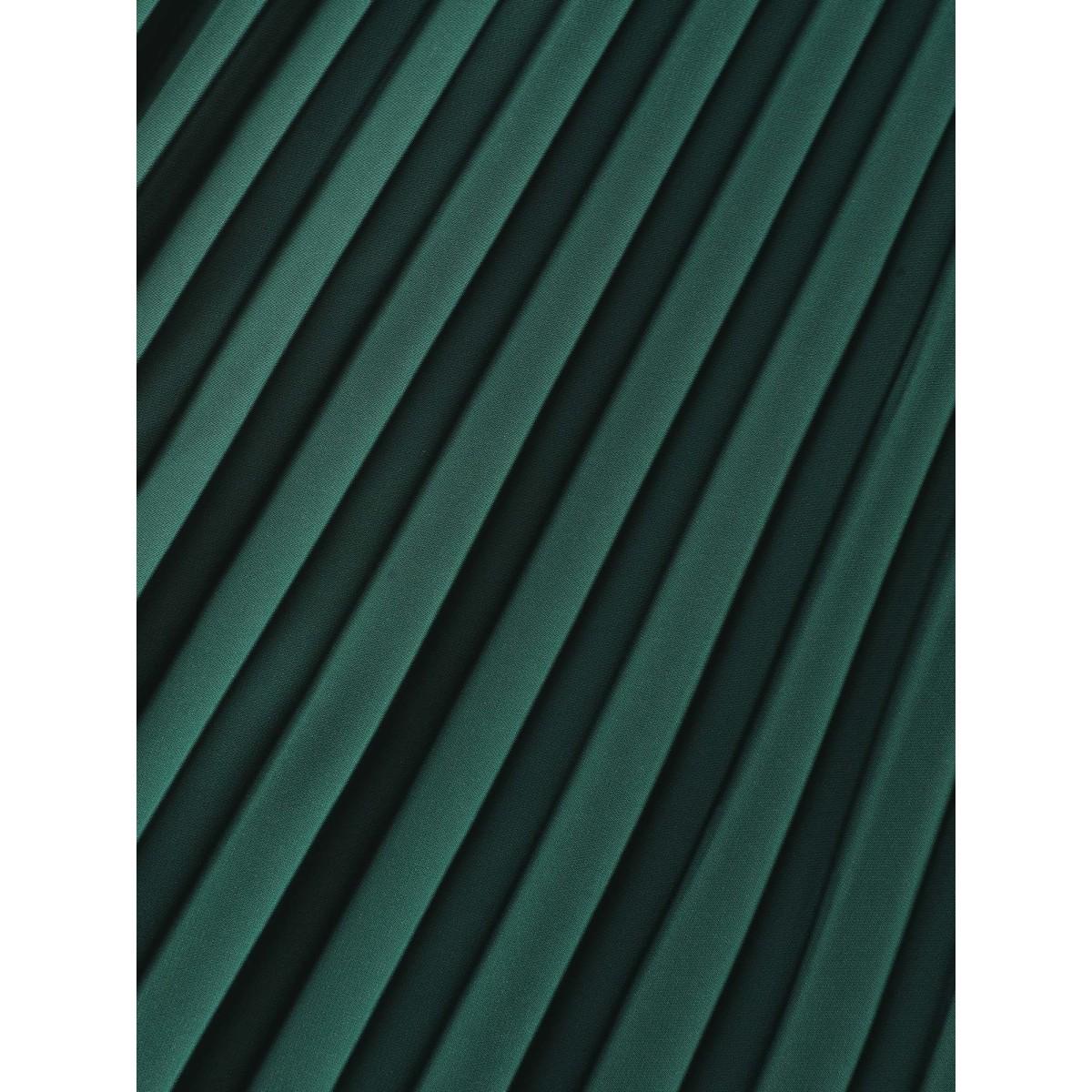 Plus Size Pleated Pockets Solid Cami Midi Dress Cyan Women Formal Non Sleeveless Curvy BloomChic 12/L Product Image