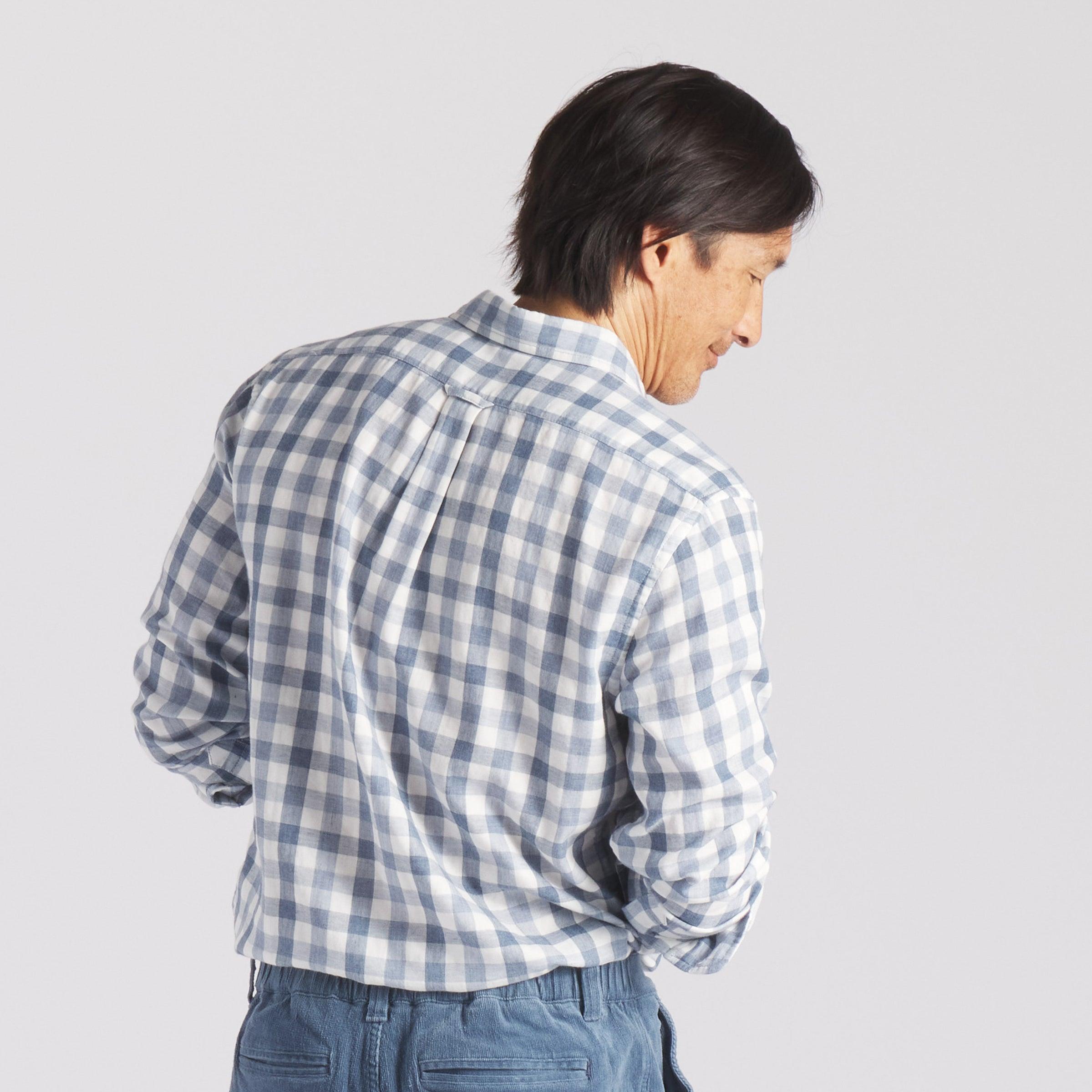 Denby Double Cloth Shirt - Heather Blue Cream Gingham Product Image