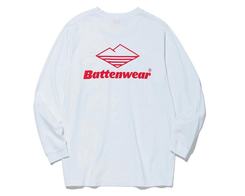 Team L/S Pocket Tee / White x Red Product Image