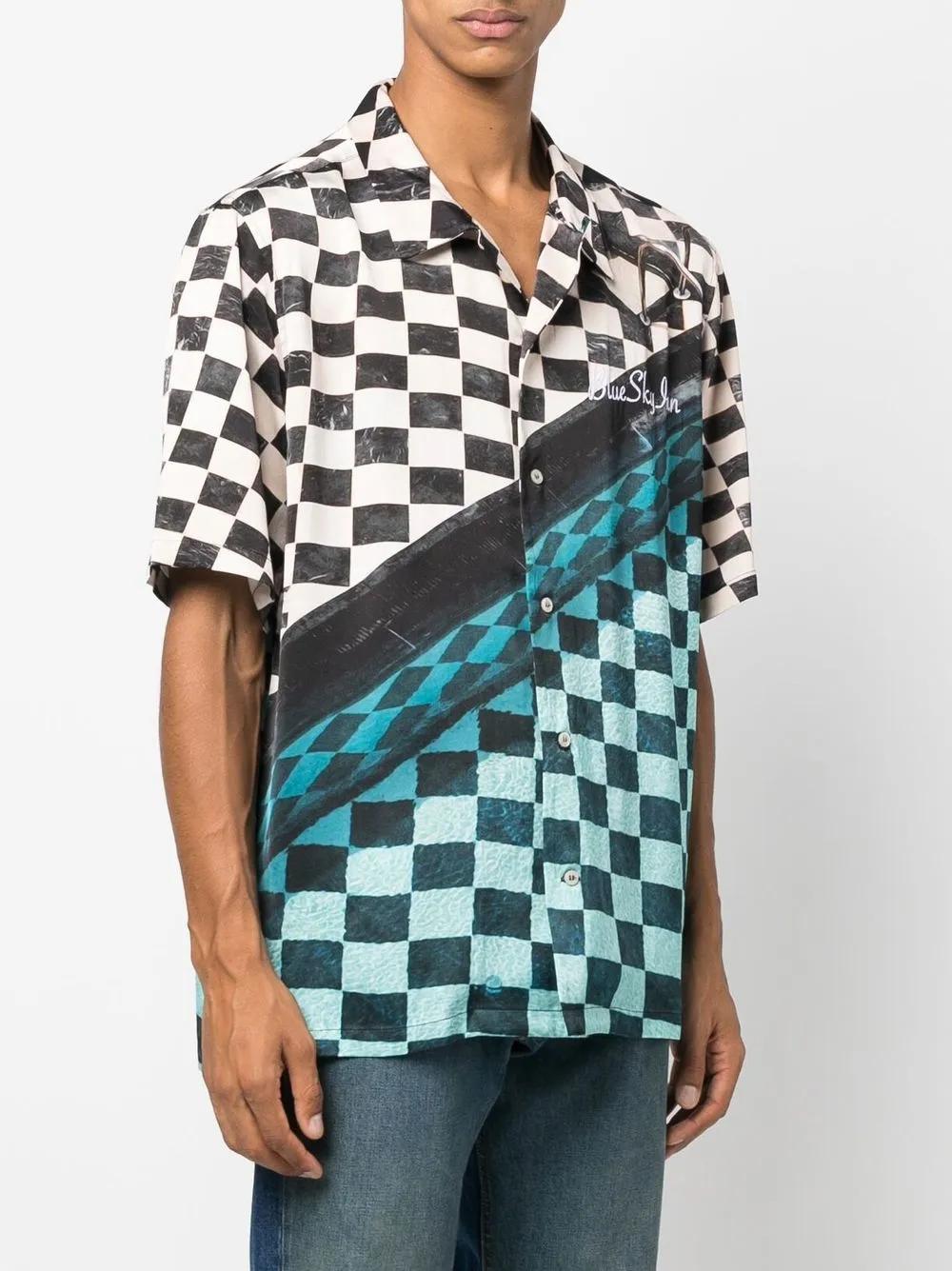 embroidered-logo checked shirt Product Image