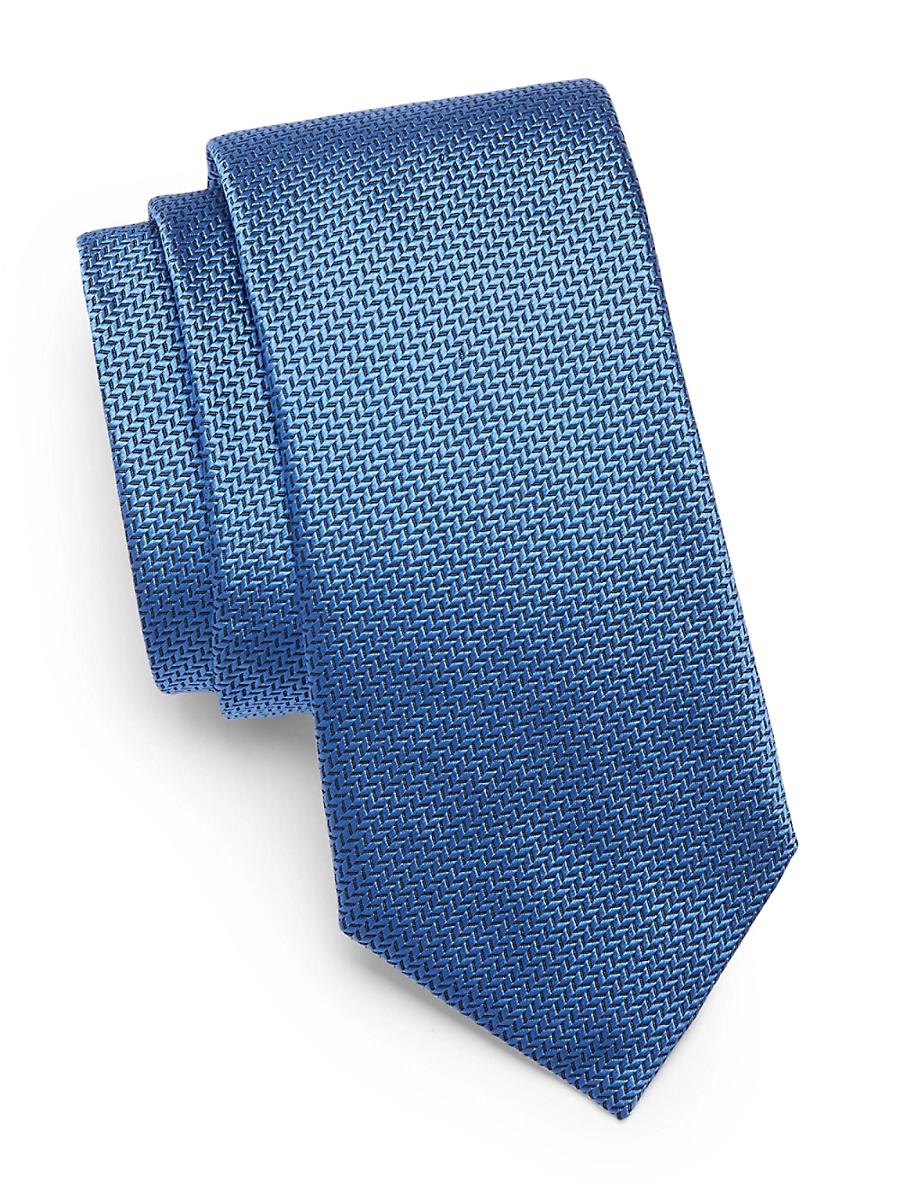 Mens COLLECTION Herringbone Cotton & Silk Tie Product Image