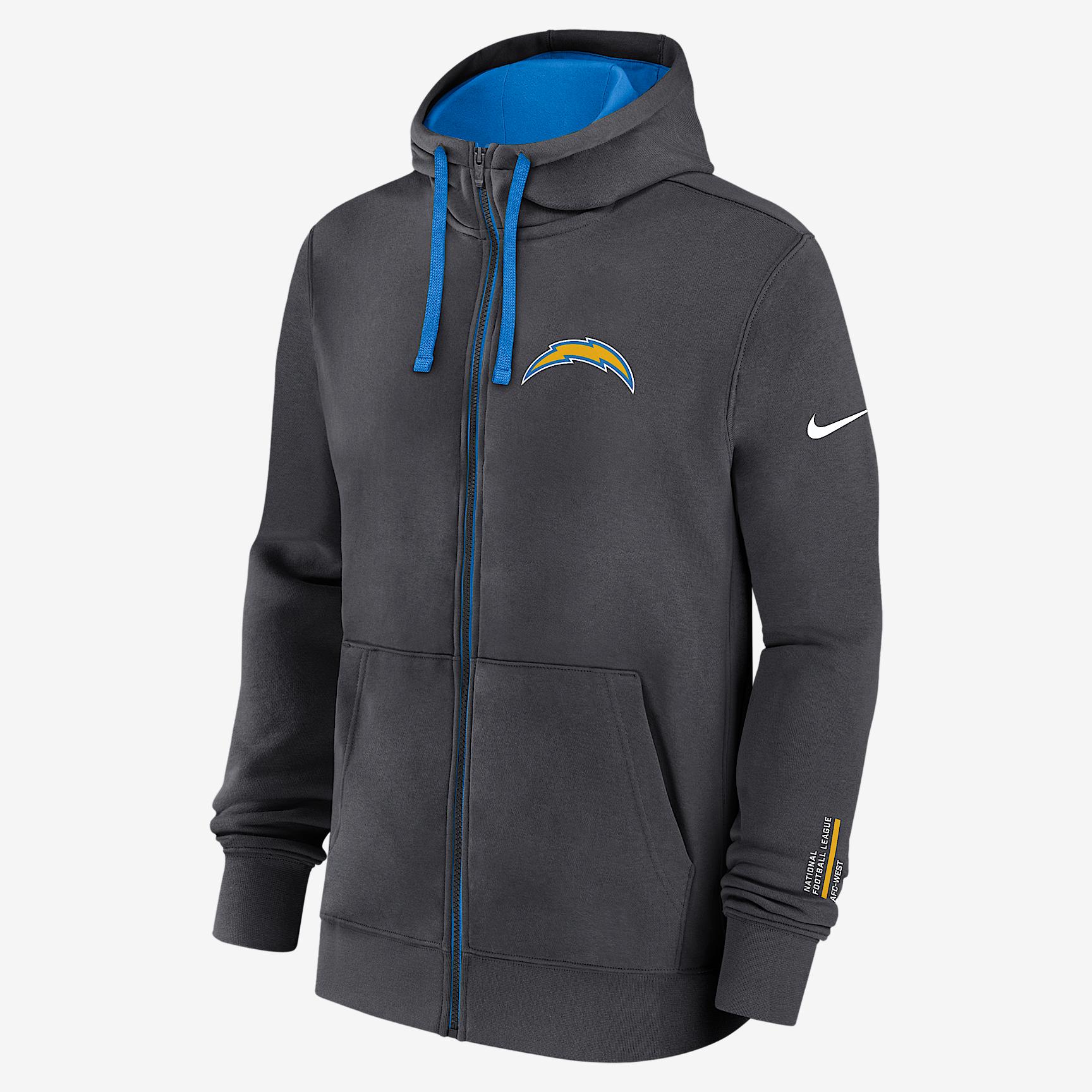 Los Angeles Chargers Playbook Page Club Men's Nike NFL Full-Zip Hoodie Product Image