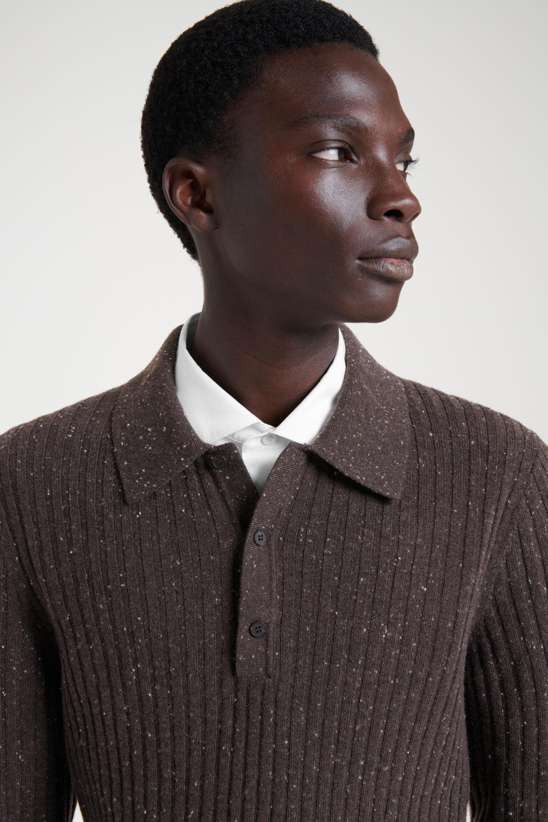 THE FLECKED WOOL POLO SHIRT Product Image