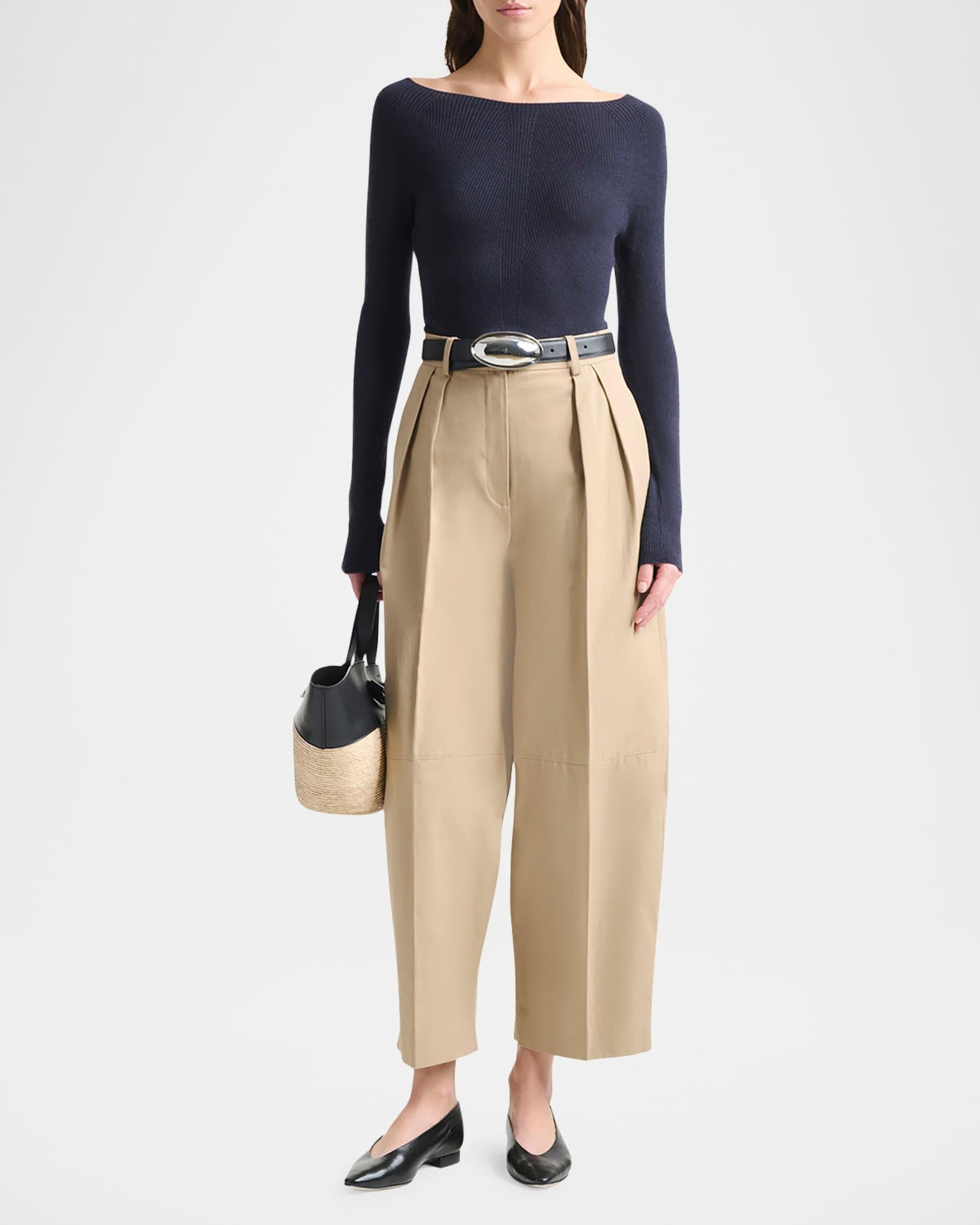 Dash Pleated Wide-Leg Ankle Pants Product Image