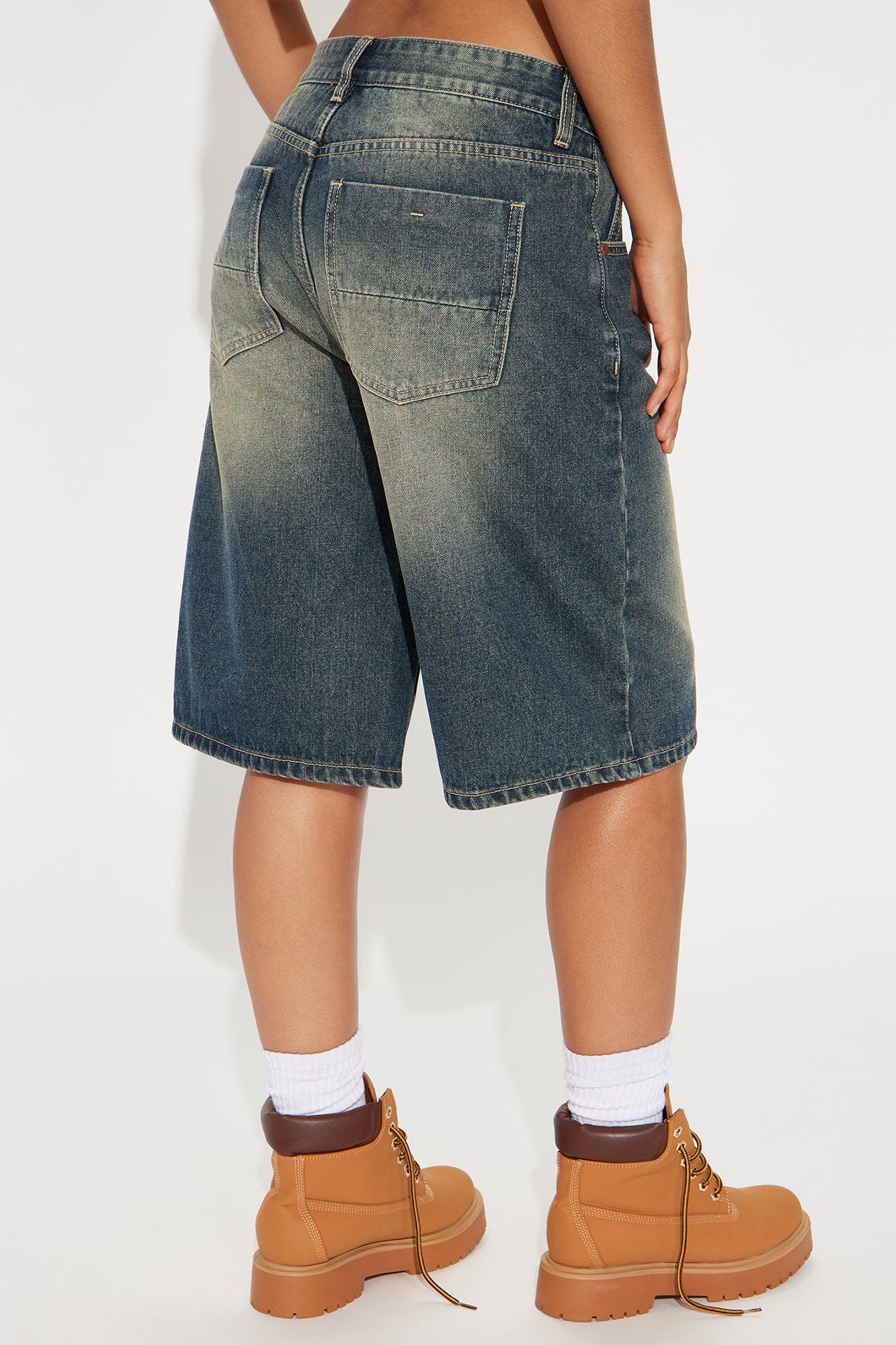 Basic Tinted Denim Jorts - Vintage Wash Female Product Image