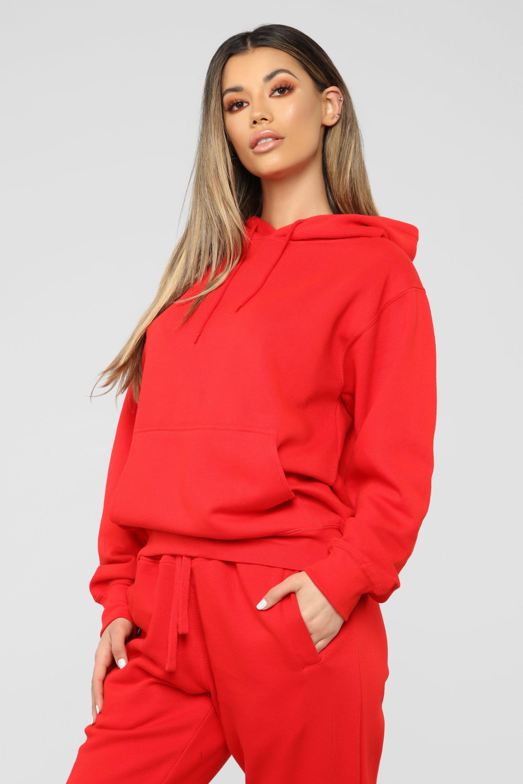 Stole Your Boyfriend's Oversized Hoodie - Red Product Image