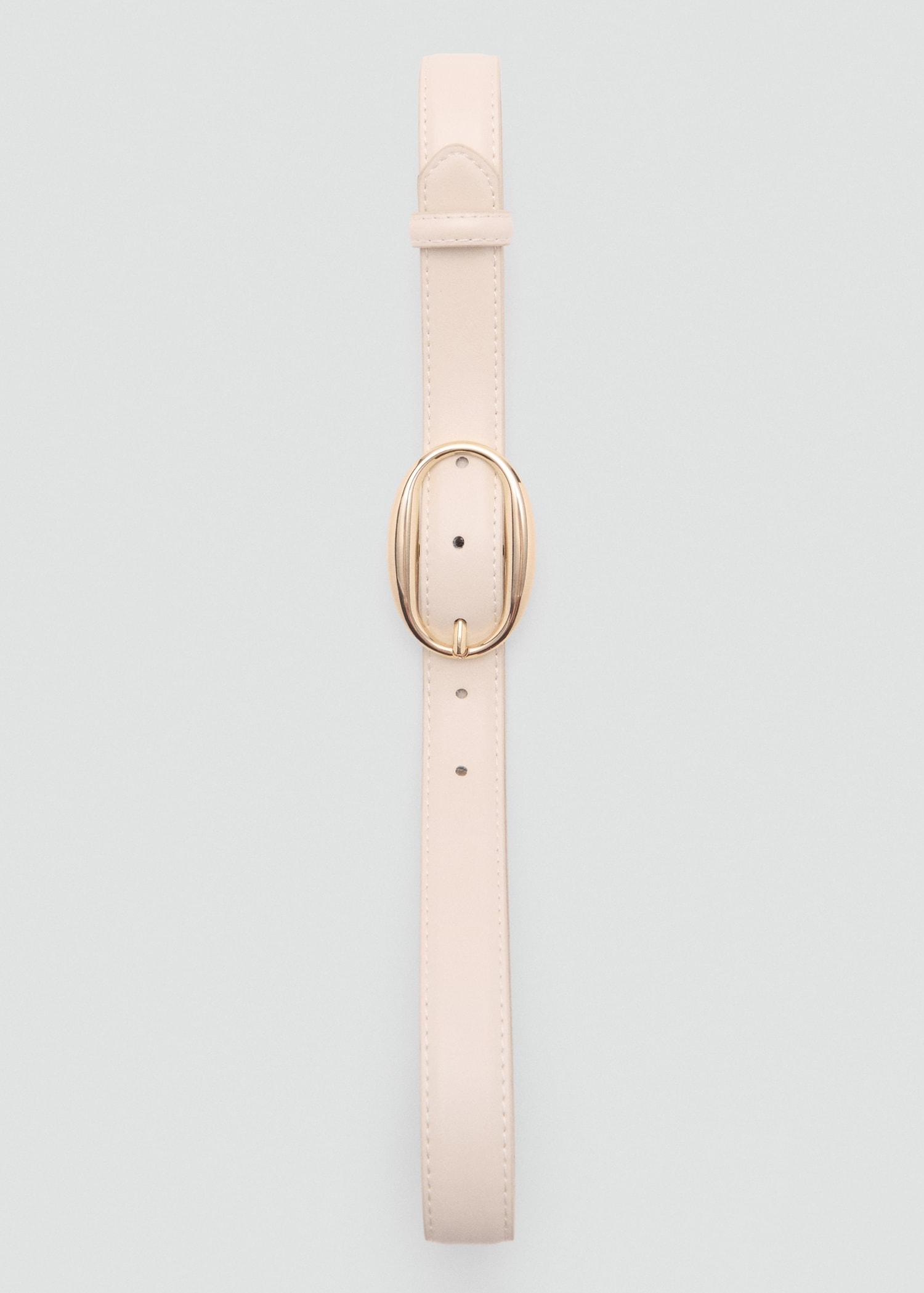 Oval buckle belt - Women | MANGO USA Product Image