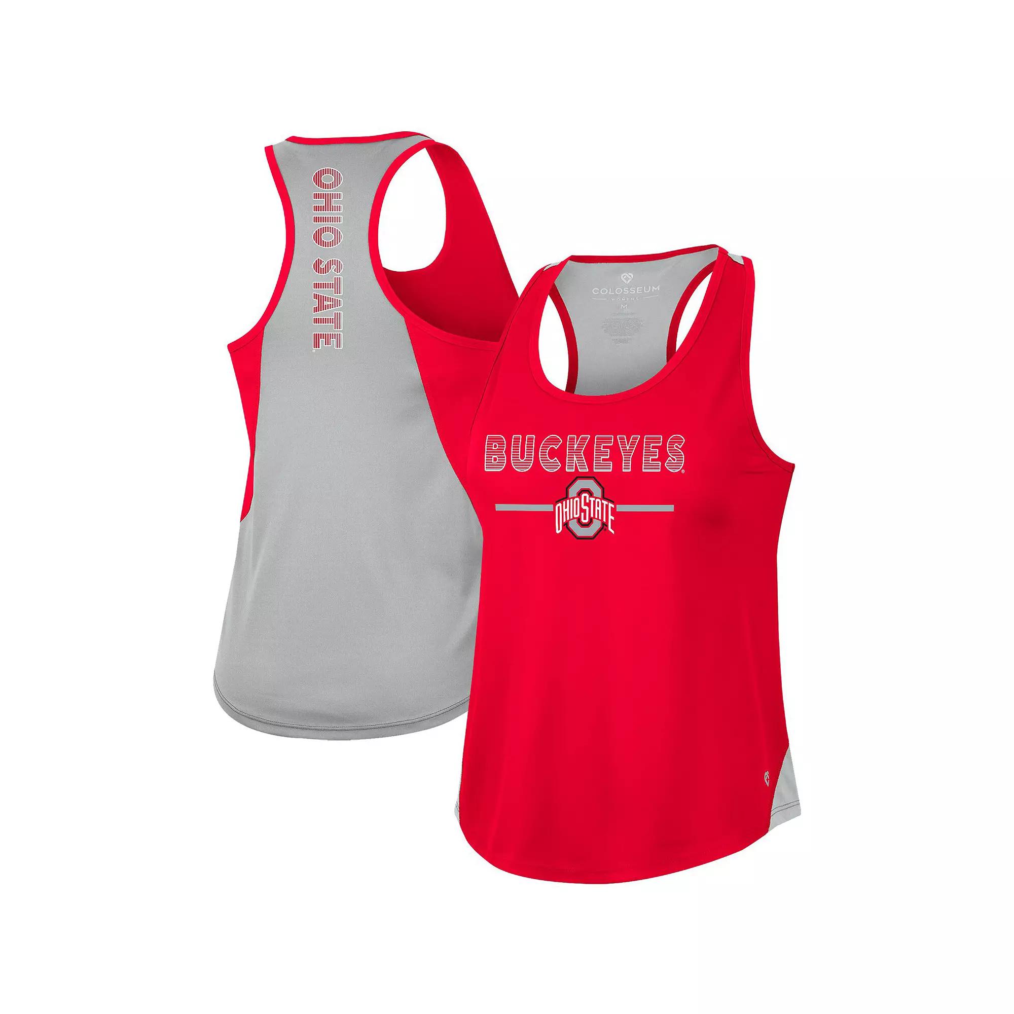 Women's Colosseum Scarlet Ohio State Buckeyes Sachs 2-Hit Scoop Neck Racerback Tank Top, Size: Small, Red Product Image