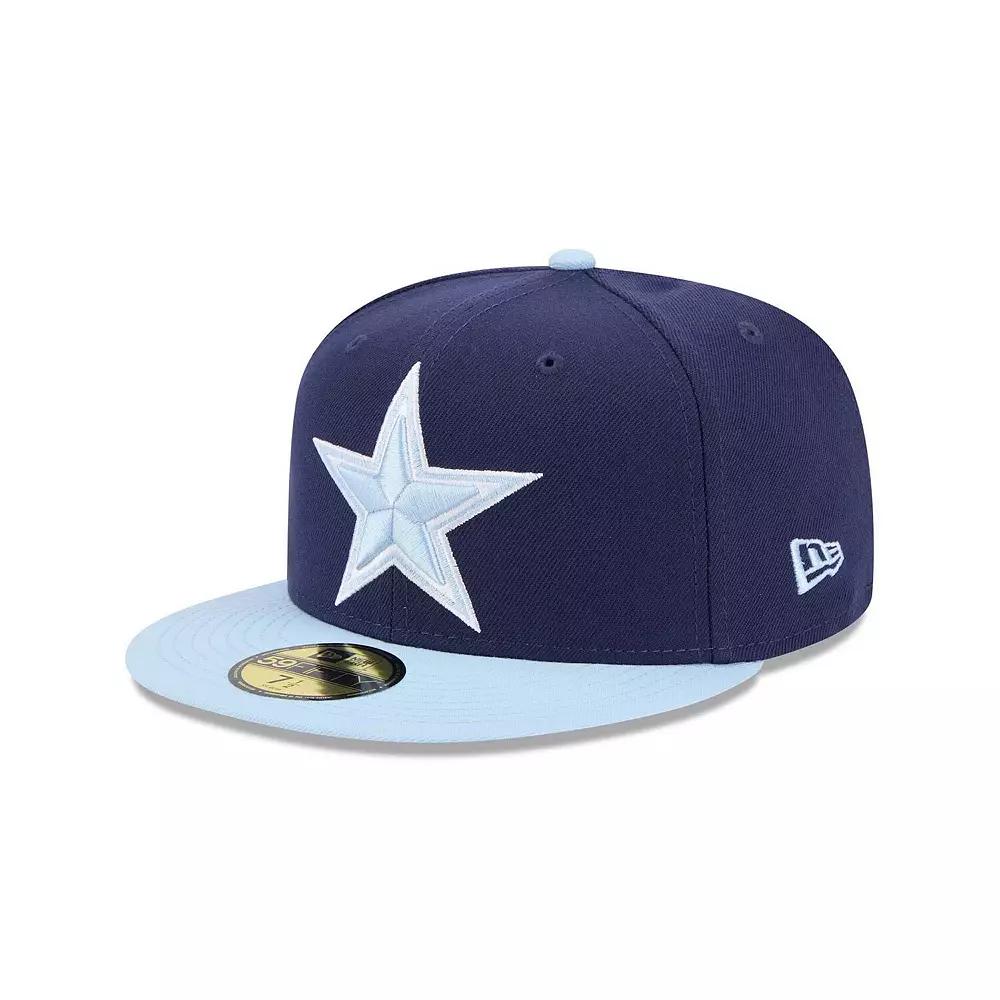 Men's New Era Navy/Light Blue Dallas Cowboys Color Pack Two-Tone 59FIFTY Fitted Hat,  Product Image