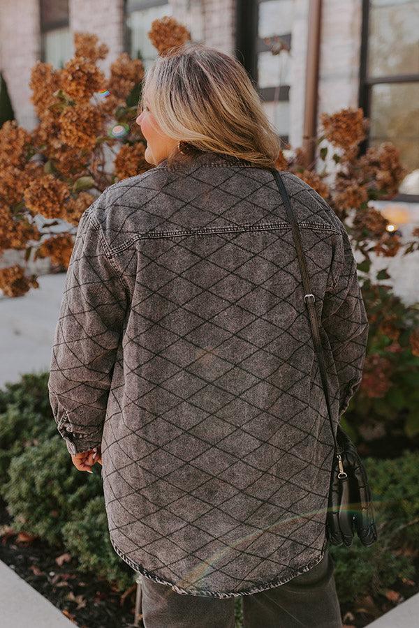 Stop Time Light Weight Denim Jacket in Vintage Black Curves Product Image