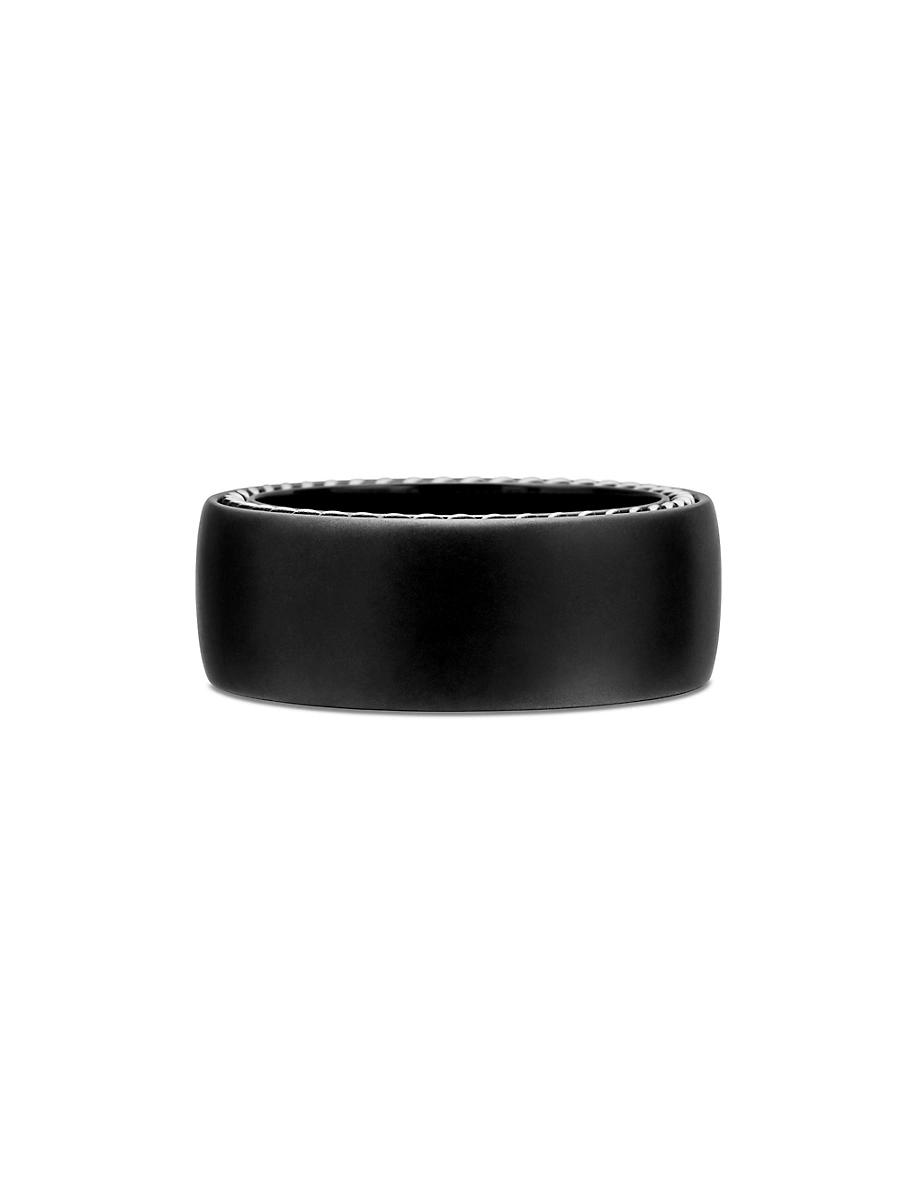 Mens Streamline Band Ring with Black Titanium Product Image
