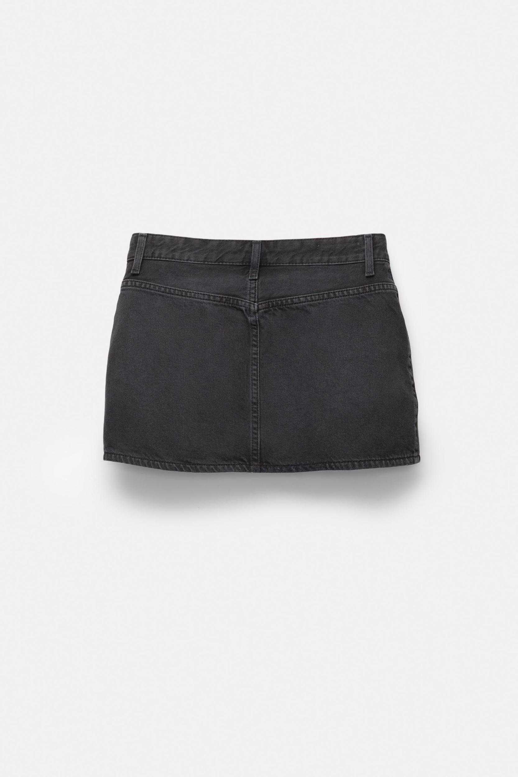 Crossover denim mini skirt Product Image
