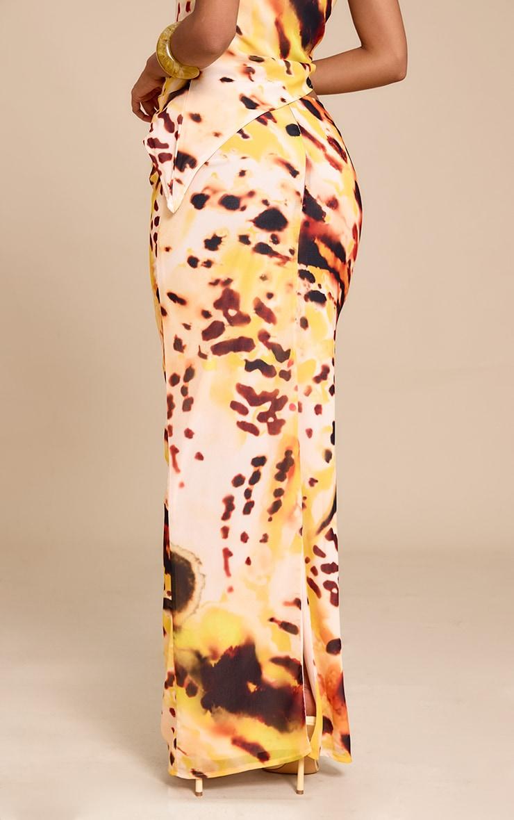Multi Abstract Detail Print Chiffon Maxi Skirt Product Image