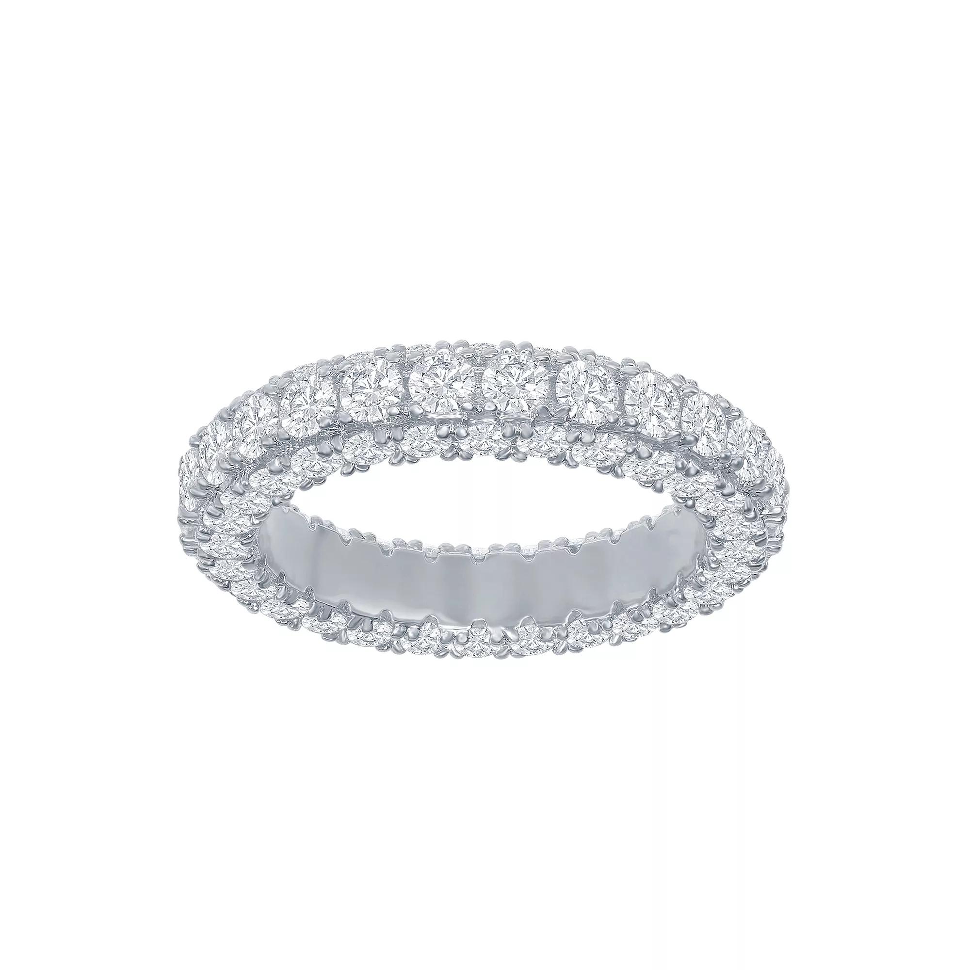 Sterling Silver Cubic Zirconia Eternity Ring, Women's, Size: 8 Product Image