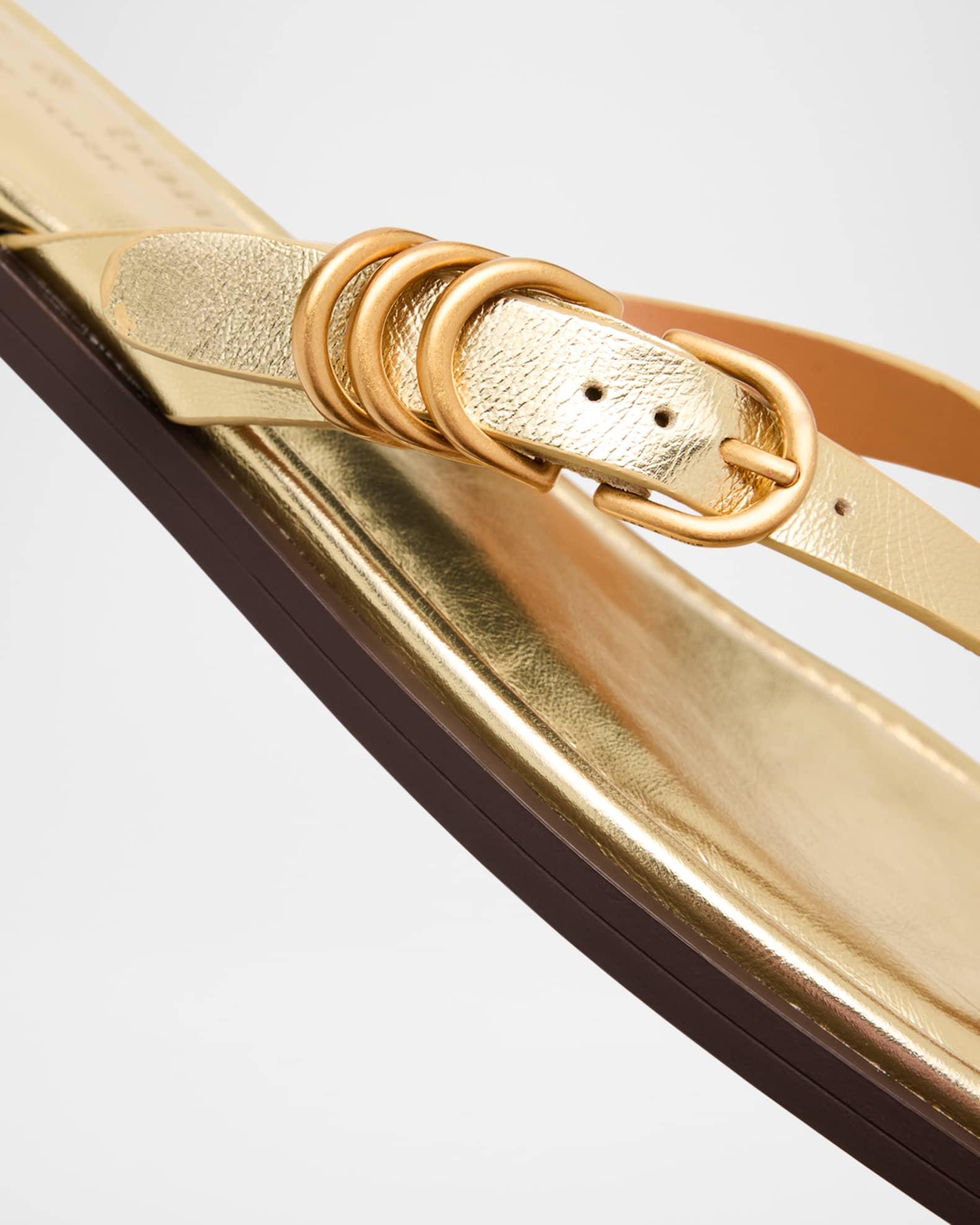 Gia Leather Buckle Thong Sandals Product Image