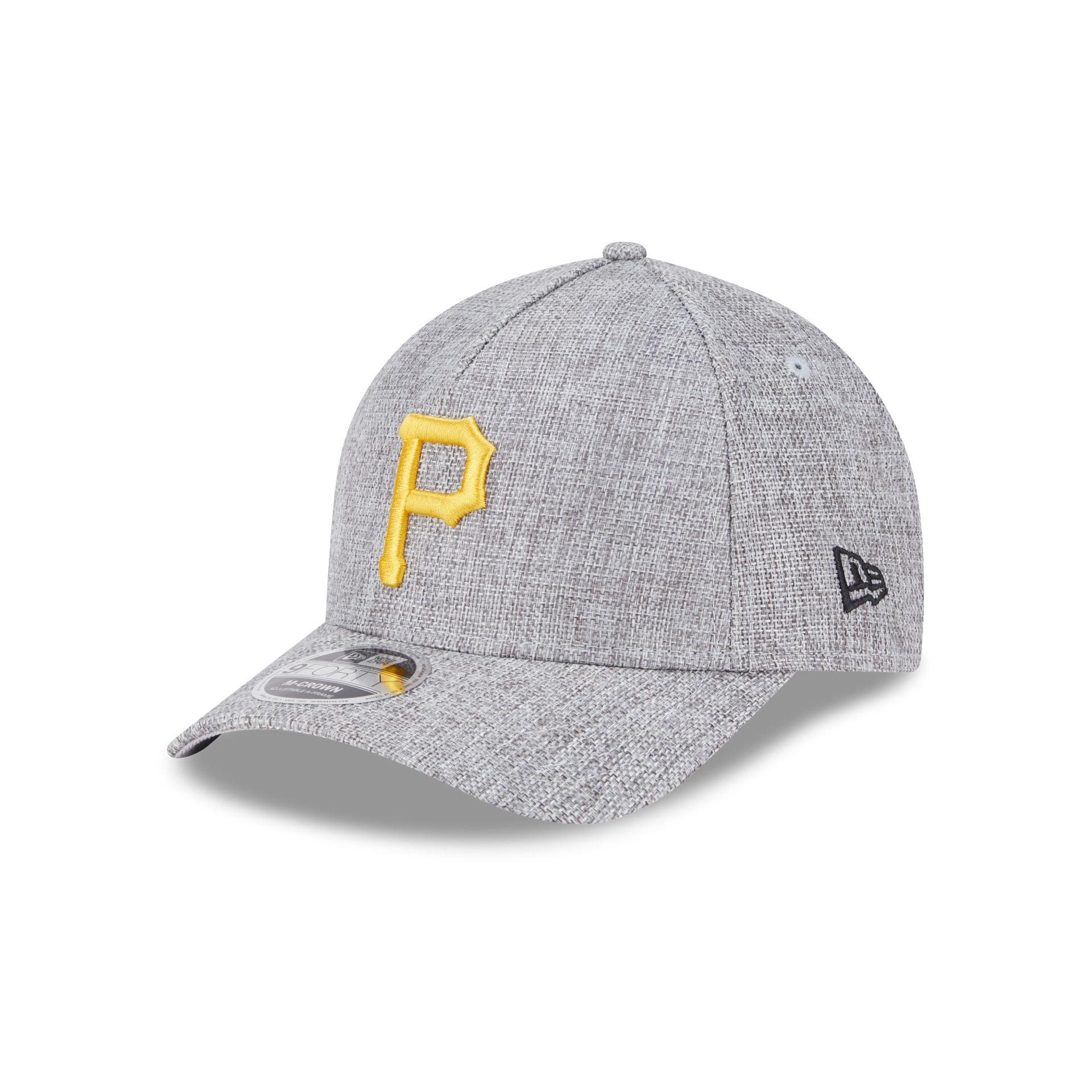 Pittsburgh Pirates Cotton Weave Gray 9FORTY M-Crown A-Frame Snapback Hat Male Product Image