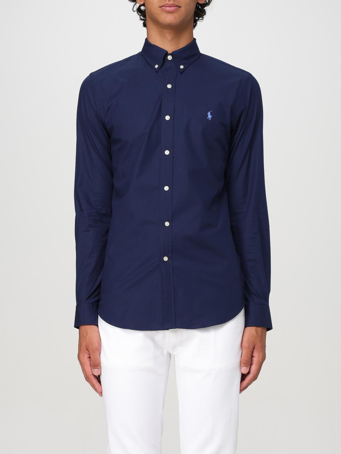 POLO RALPH LAUREN Camicia Bd In Popeline Stretch Slim-fit Shirt In Blue Product Image