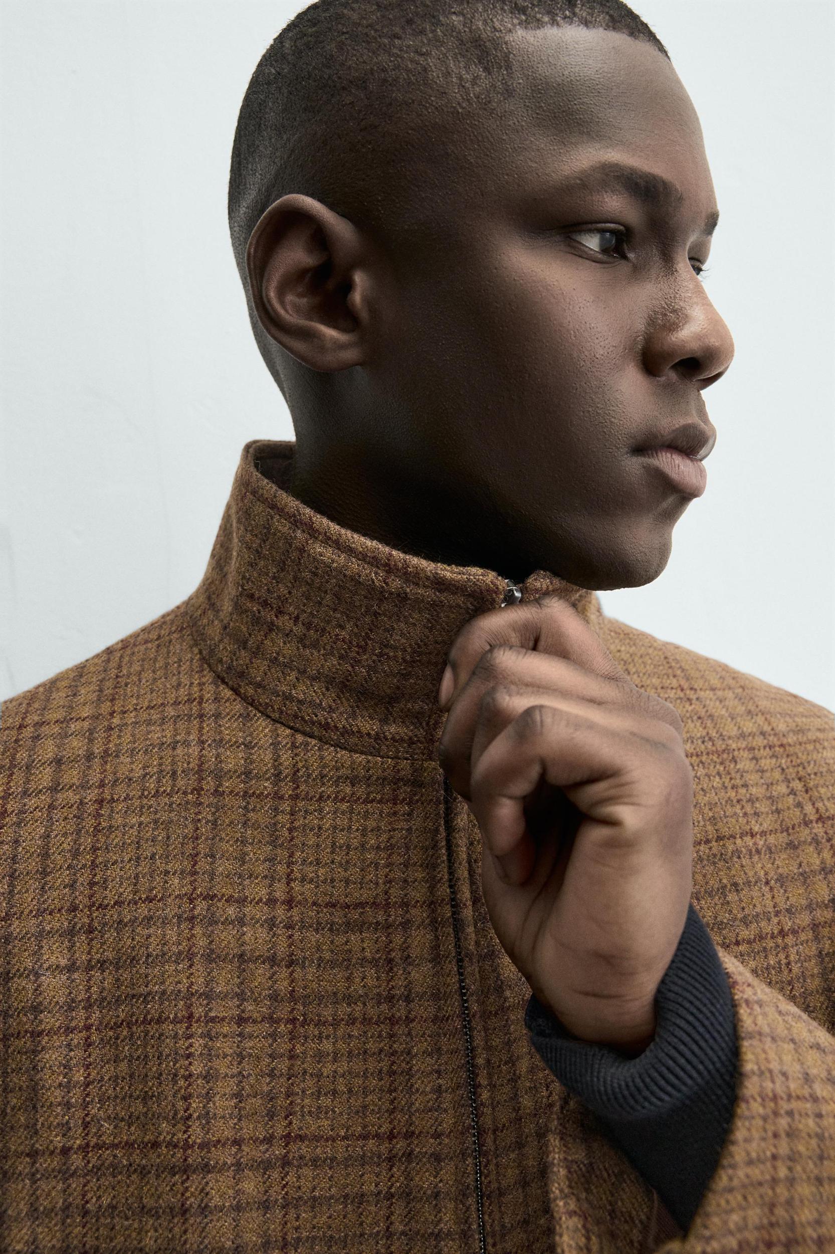 WOOL BLEND PLAID OVERSHIRT Product Image