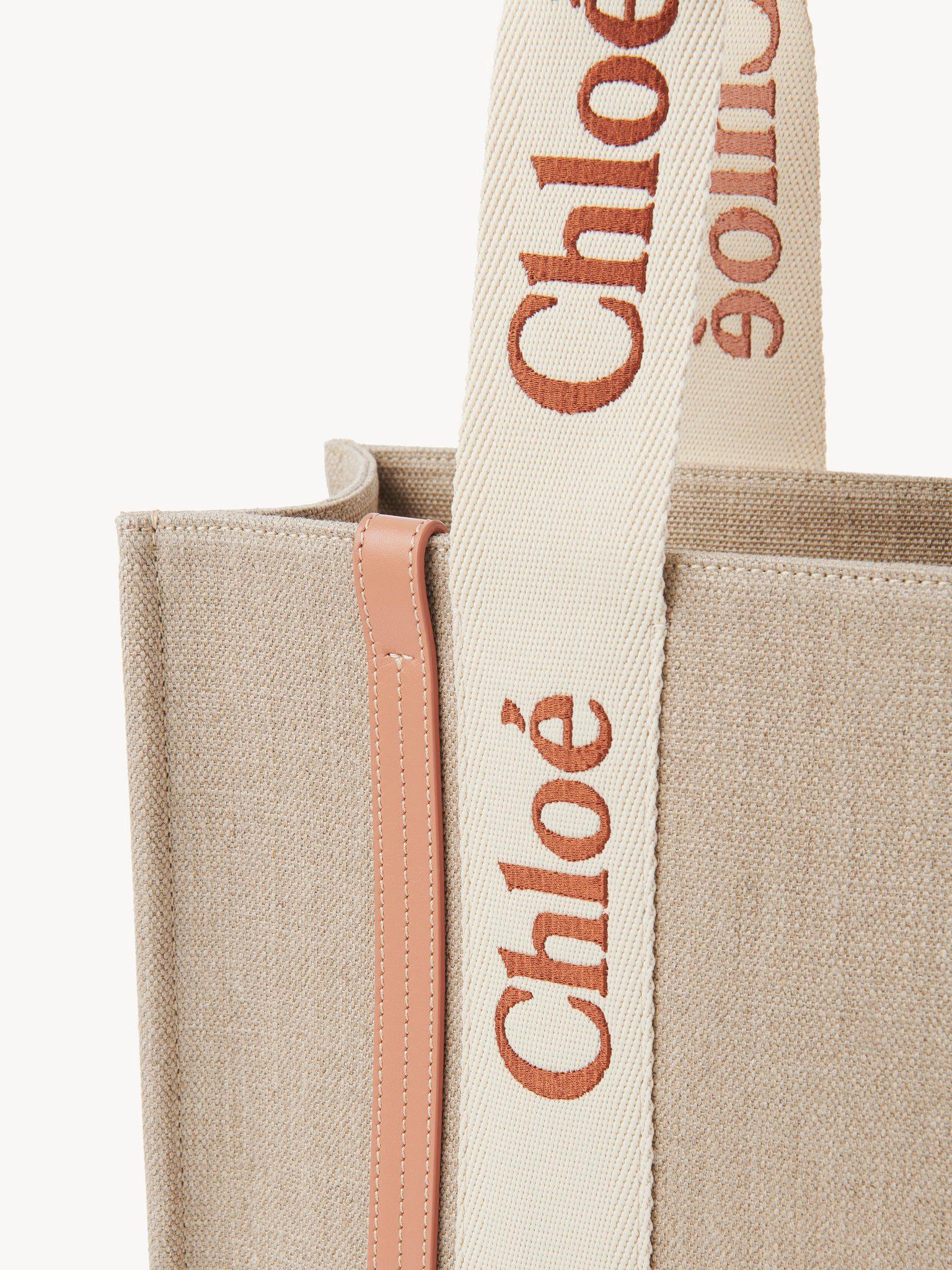Woody tote bag in linen Product Image