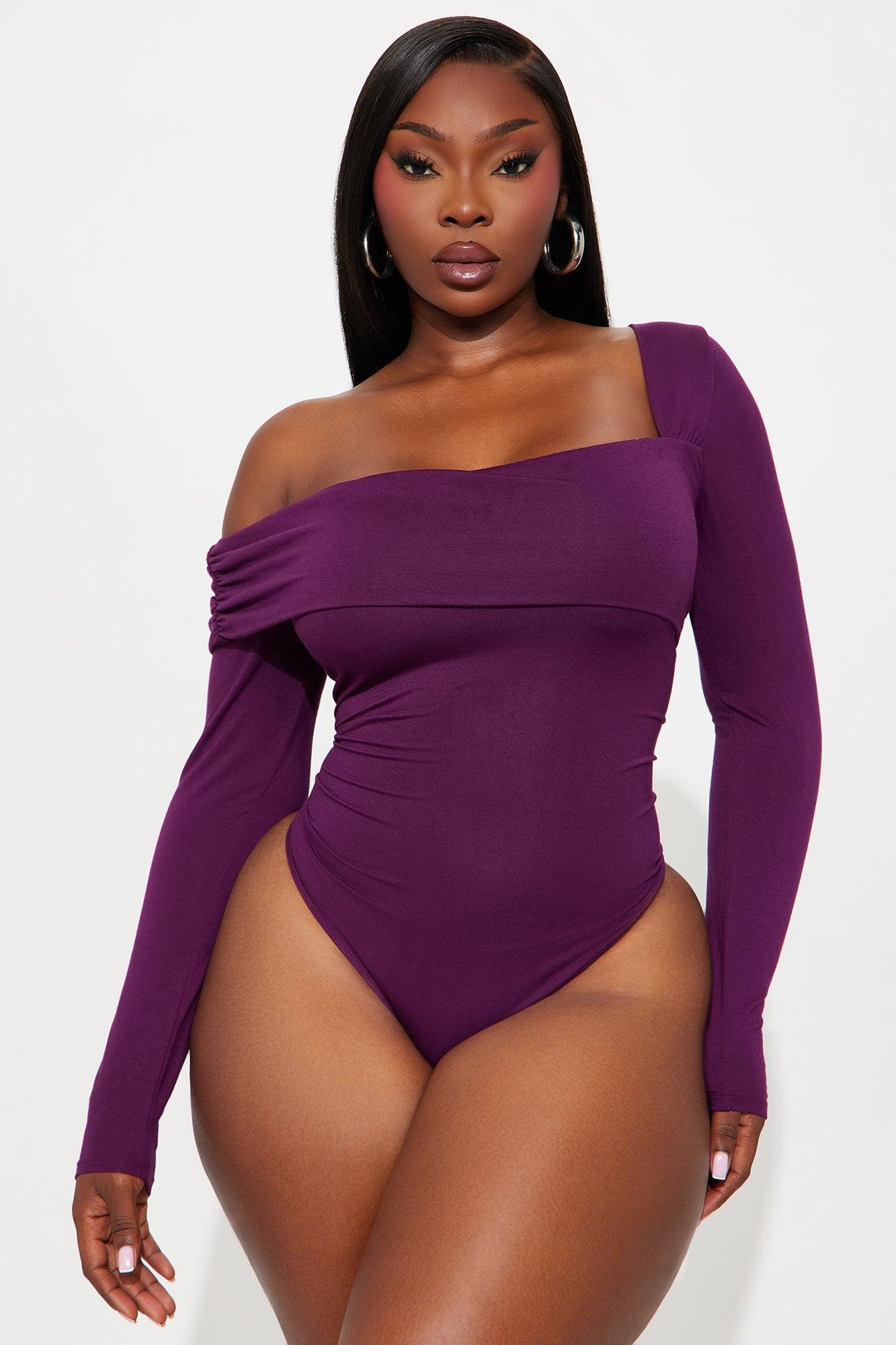 Gia One Shoulder Bodysuit - Plum Female Product Image