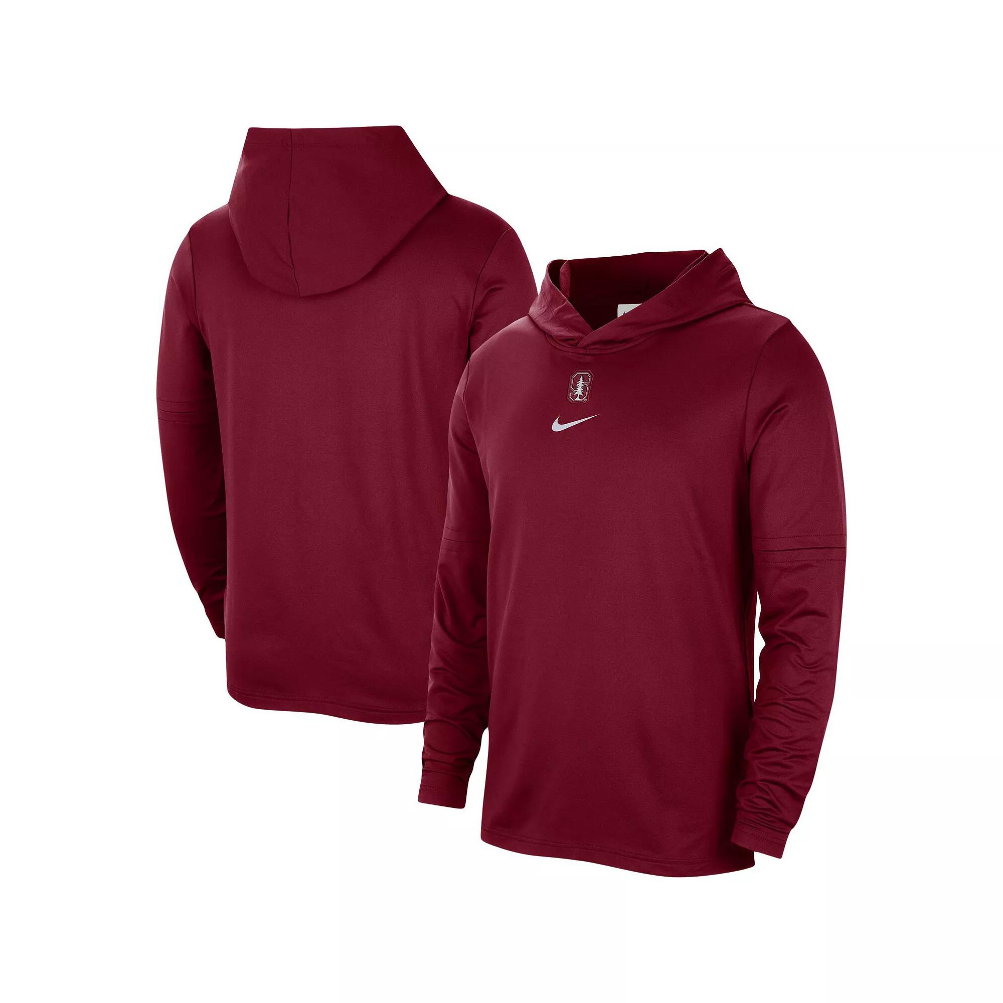 Men's Nike Cardinal Stanford Cardinal Player Hoodie Long Sleeve Performance T-Shirt, Size: 2XL, Red Product Image