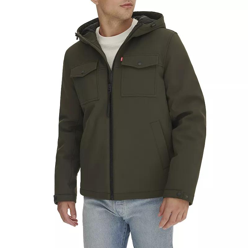 Men's Levi's® Soft Shell Quilt Lined Hooded Storm Coat,  Product Image