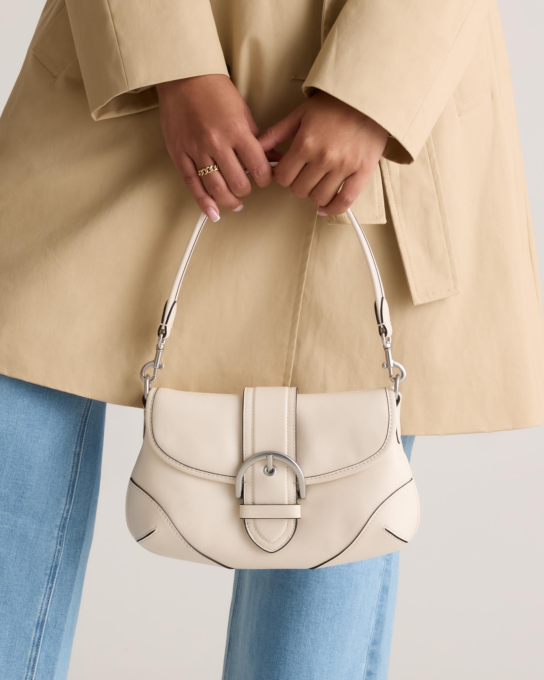 Quince | Women's Italian Leather Buckle Detail Shoulder Bag Product Image