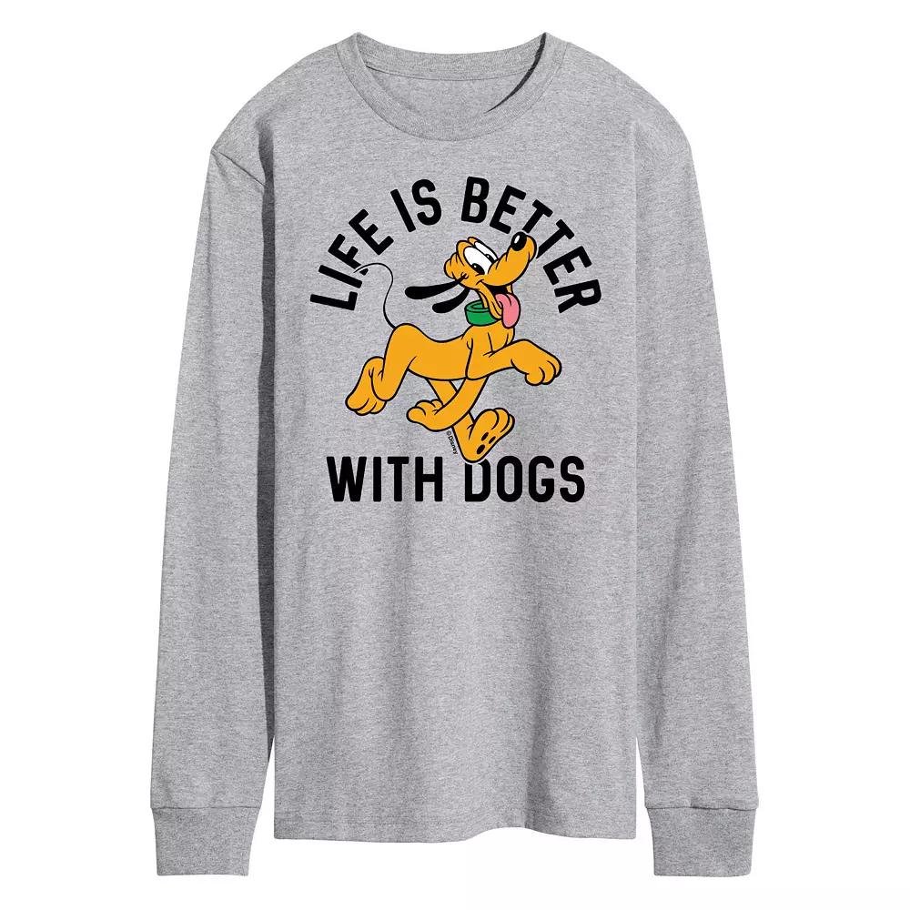 Men's Disney's Pluto Life Better With Dogs Tee,  Product Image
