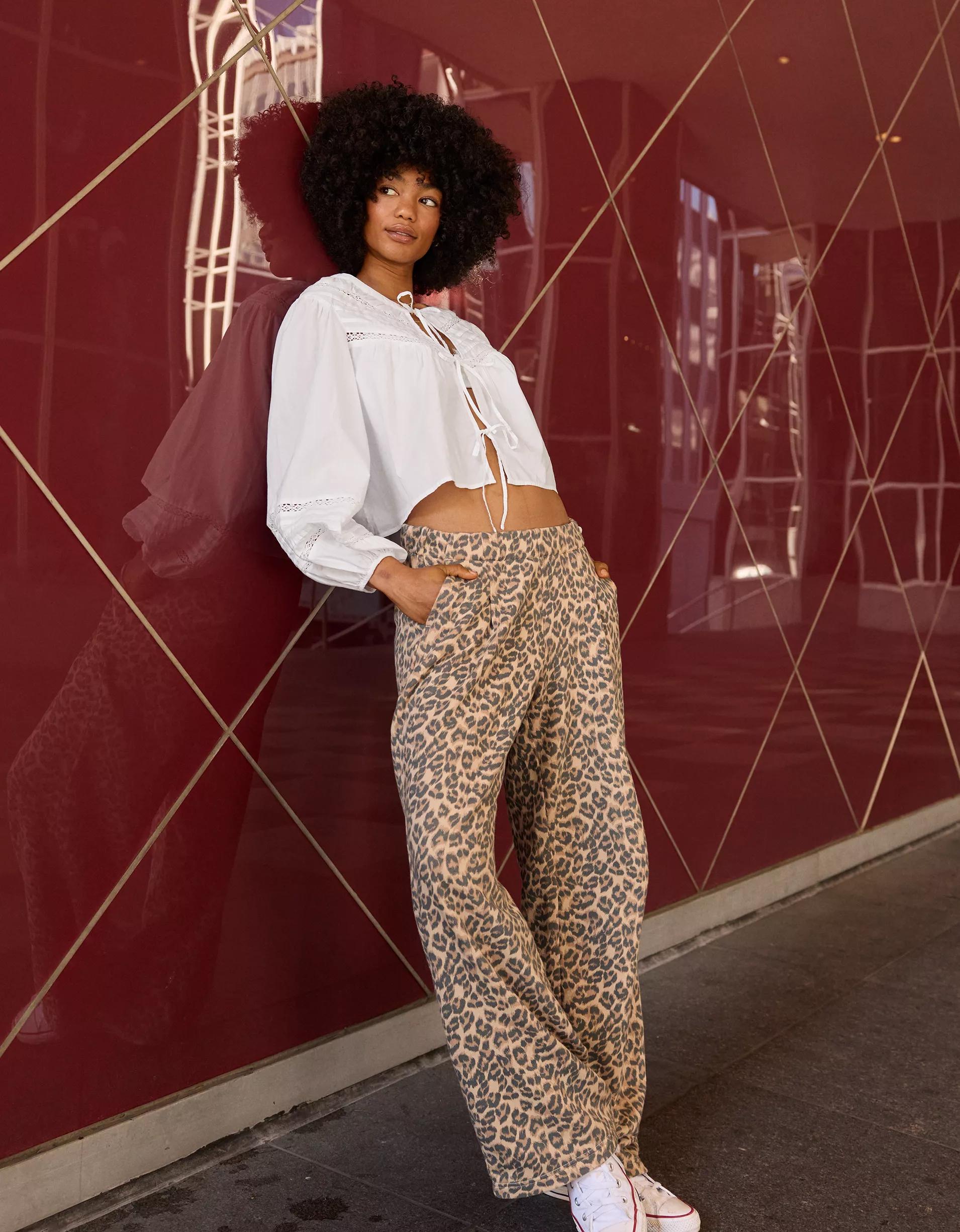 Aerie Long Sleeve Tie Front Top Product Image