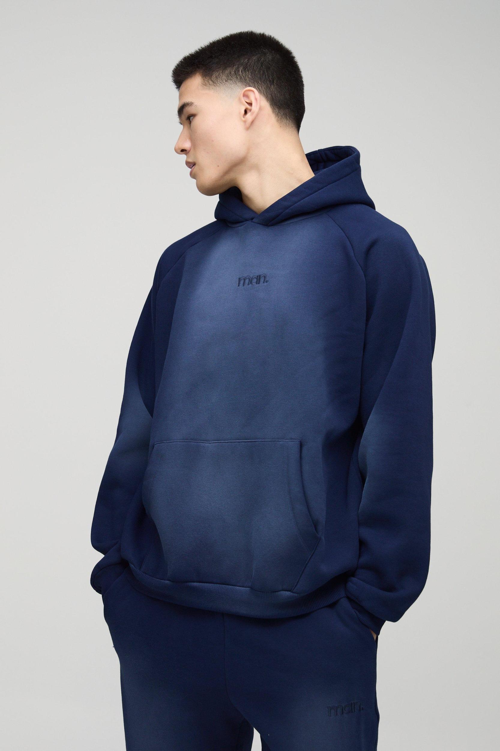 Oversized Man Spray Wash Hooded Tracksuit | boohooMAN USA Product Image