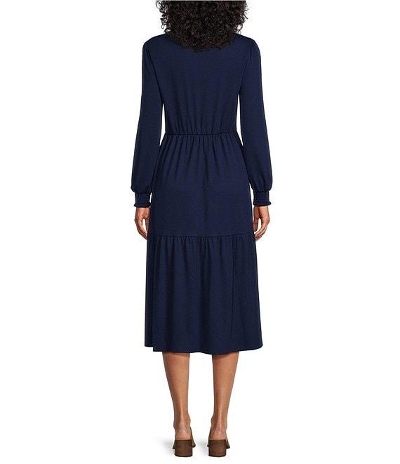 Nurture by Westbound Long Sleeve Smocked Bodice Midi Dress Product Image