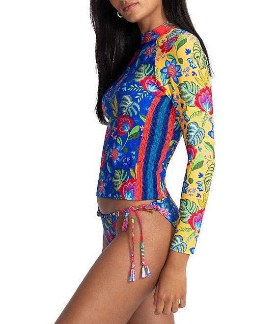 JOHNNY WAS Rumba Mix Tie Side Crochet Detail Hipster Swim Bottom Product Image