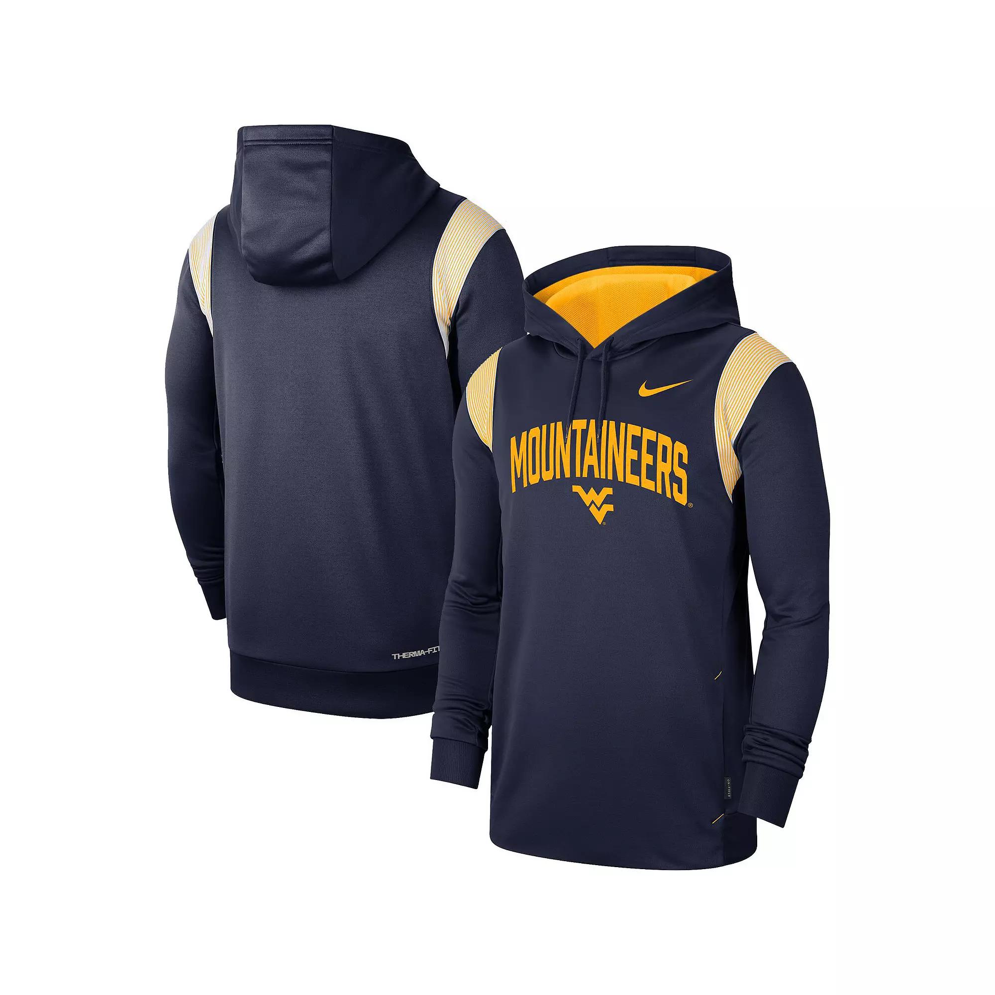 Men's Nike Navy West Virginia Mountaineers 2022 Game Day Sideline Performance Pullover Hoodie, Size: Small, Blue Product Image