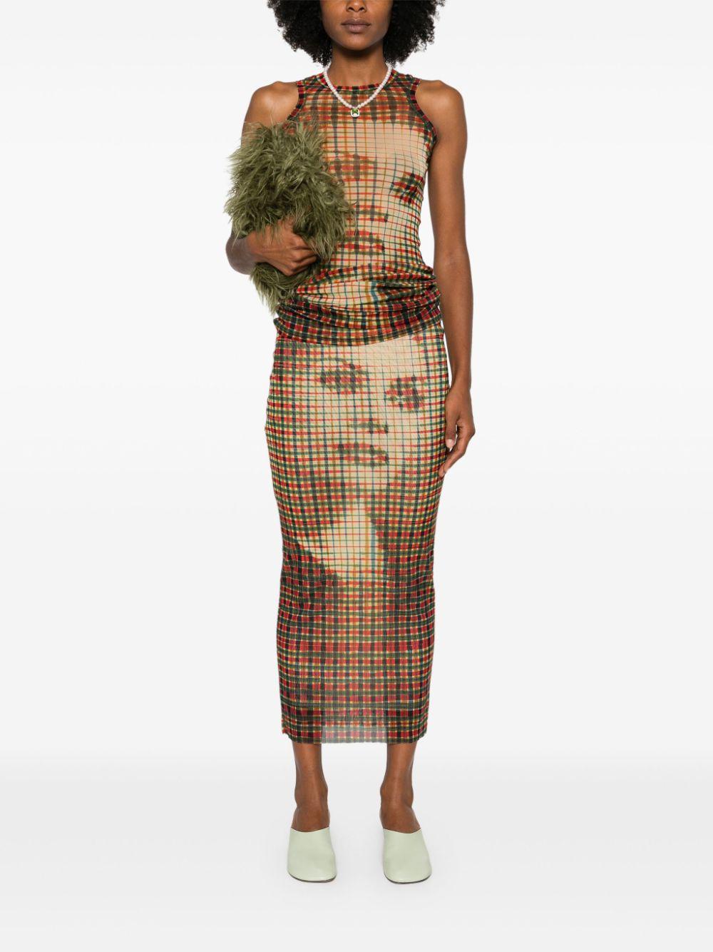 JEAN PAUL GAULTIER Graphic Print Dress In Brown Product Image