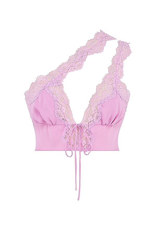 Lorena  pink floaty cropped top Product Image