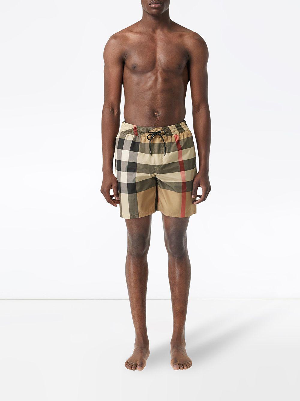 checked drawstring swim shorts Product Image