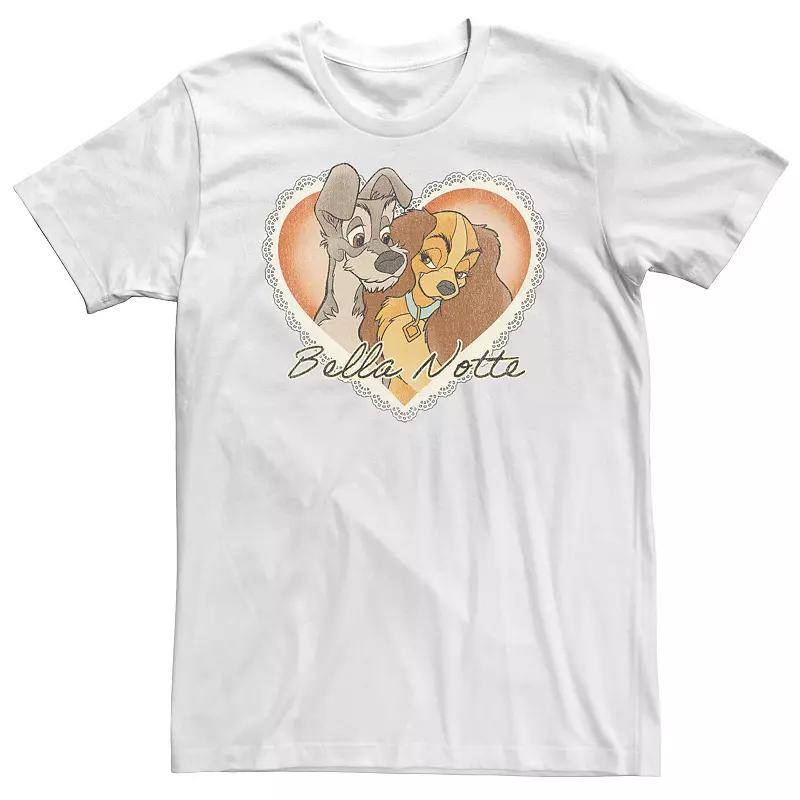 Big & Tall Disney Lady and the Tramp Vintage Valentine Tee, Men's,  Product Image
