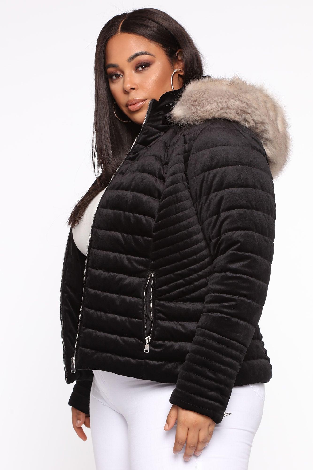 Always Ready Velvet Puffer Jacket - Black Product Image