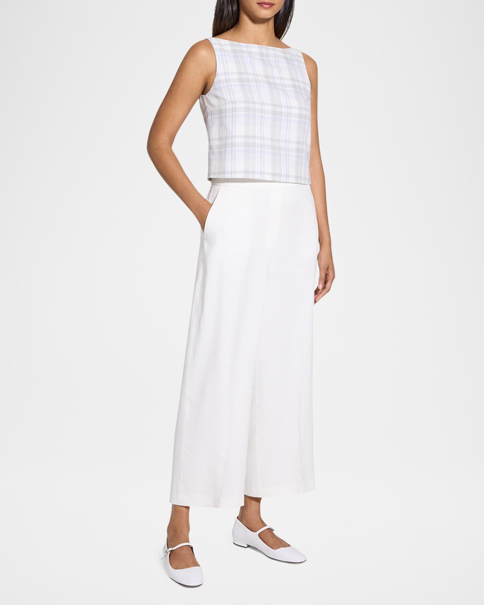 Plaid Bateau-Neck Top Product Image