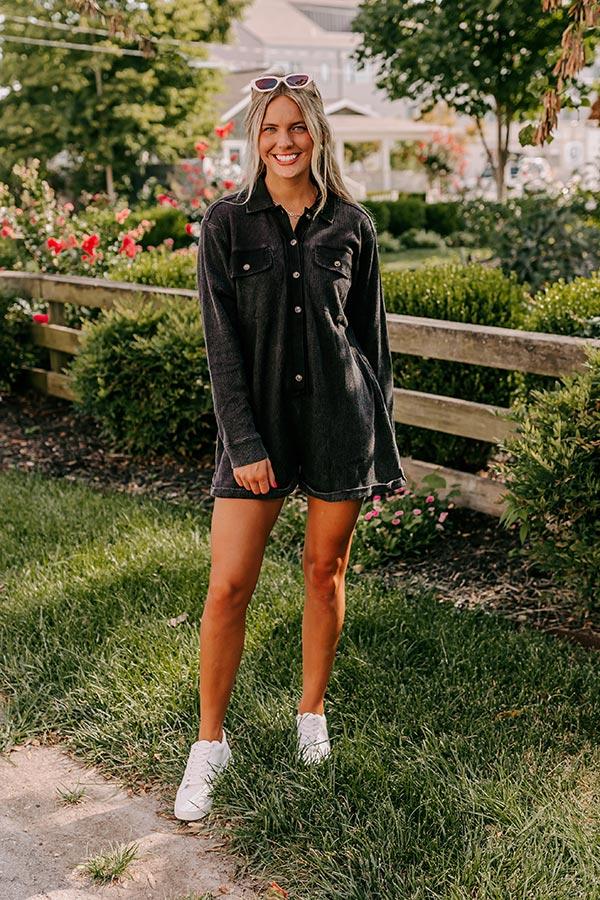 Sweet Charmer Waffle Knit Romper Product Image