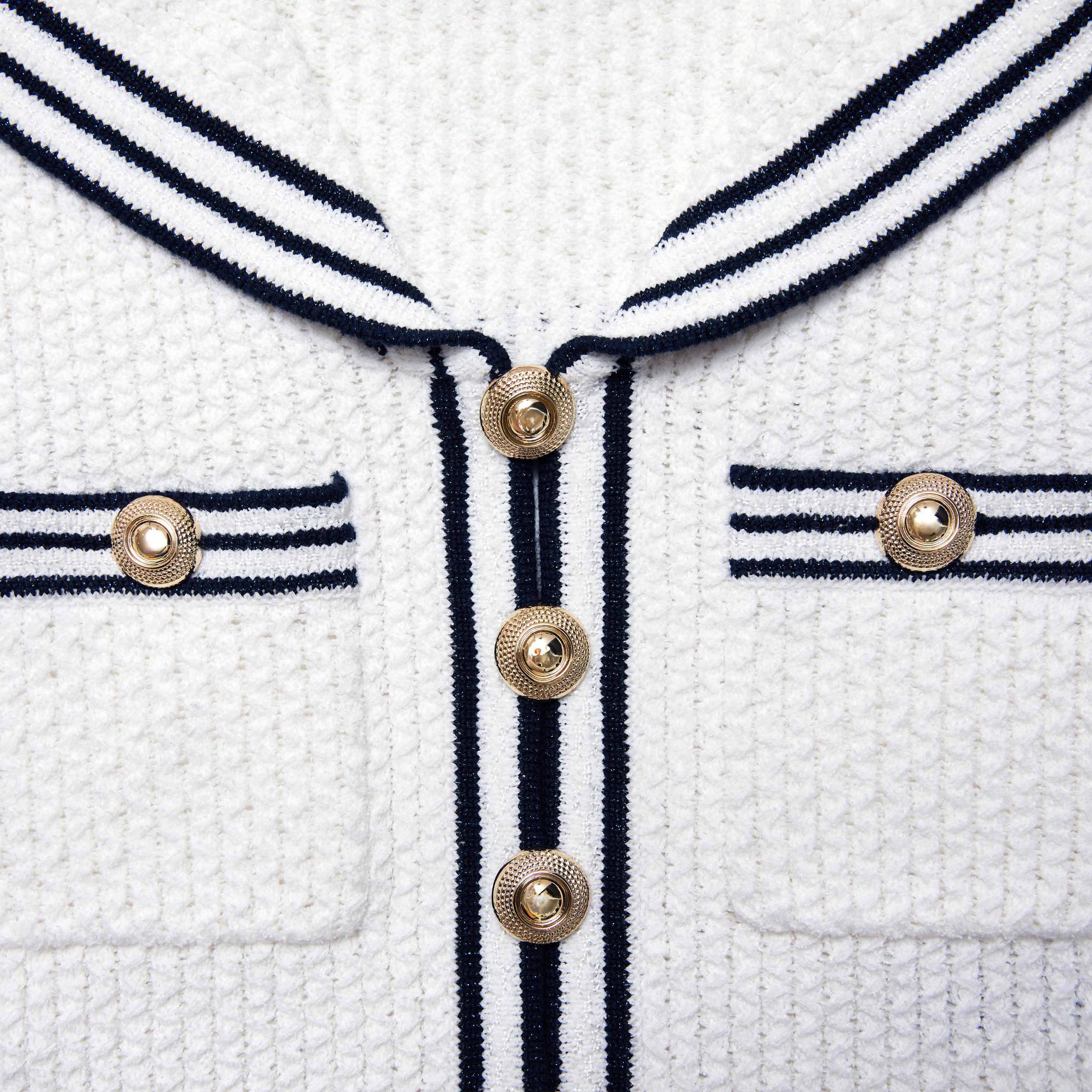 White Textured Knit Mini Skirt Product Image