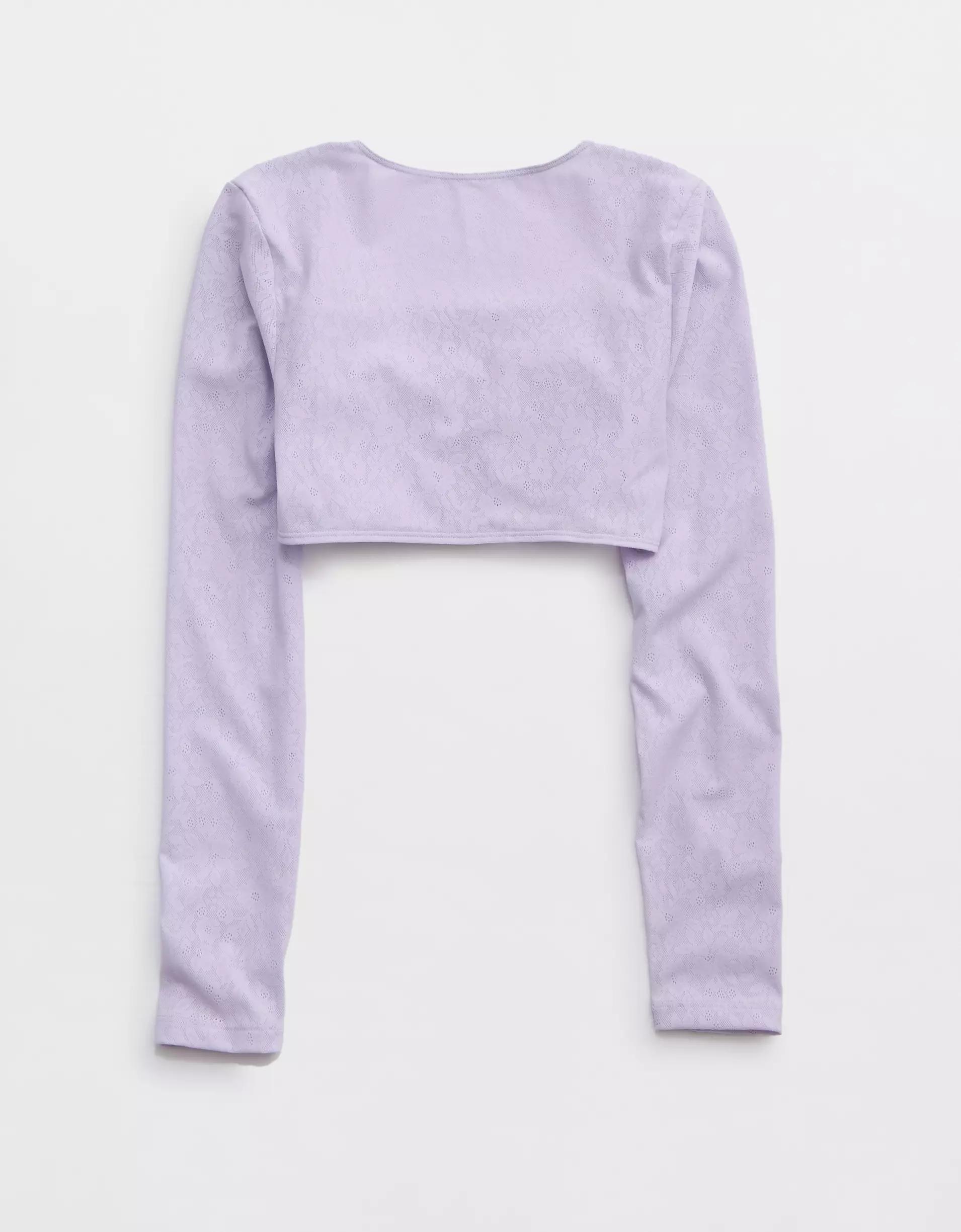 OFFLINE By Aerie Real Me Lace Long Sleeve Bra Top Product Image