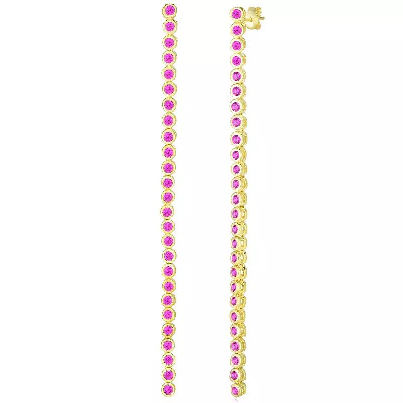 Sunkissed Sterling Cubic Zirconia Open Drop Earrings, Women's, Silver Tone Product Image