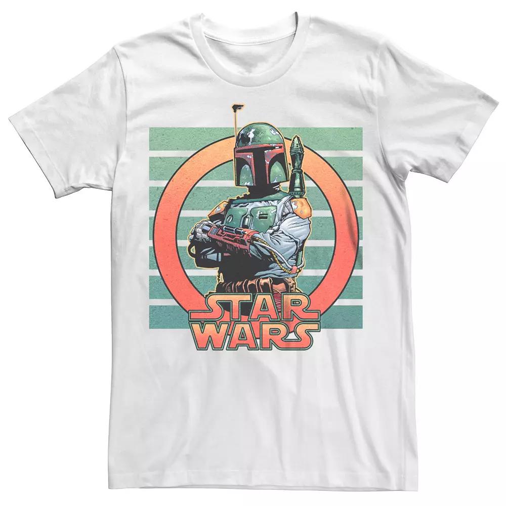 Men's Star Wars Empire Strikes Back Boba Fett Stripes Circle Portrait Graphic Tee,  Product Image